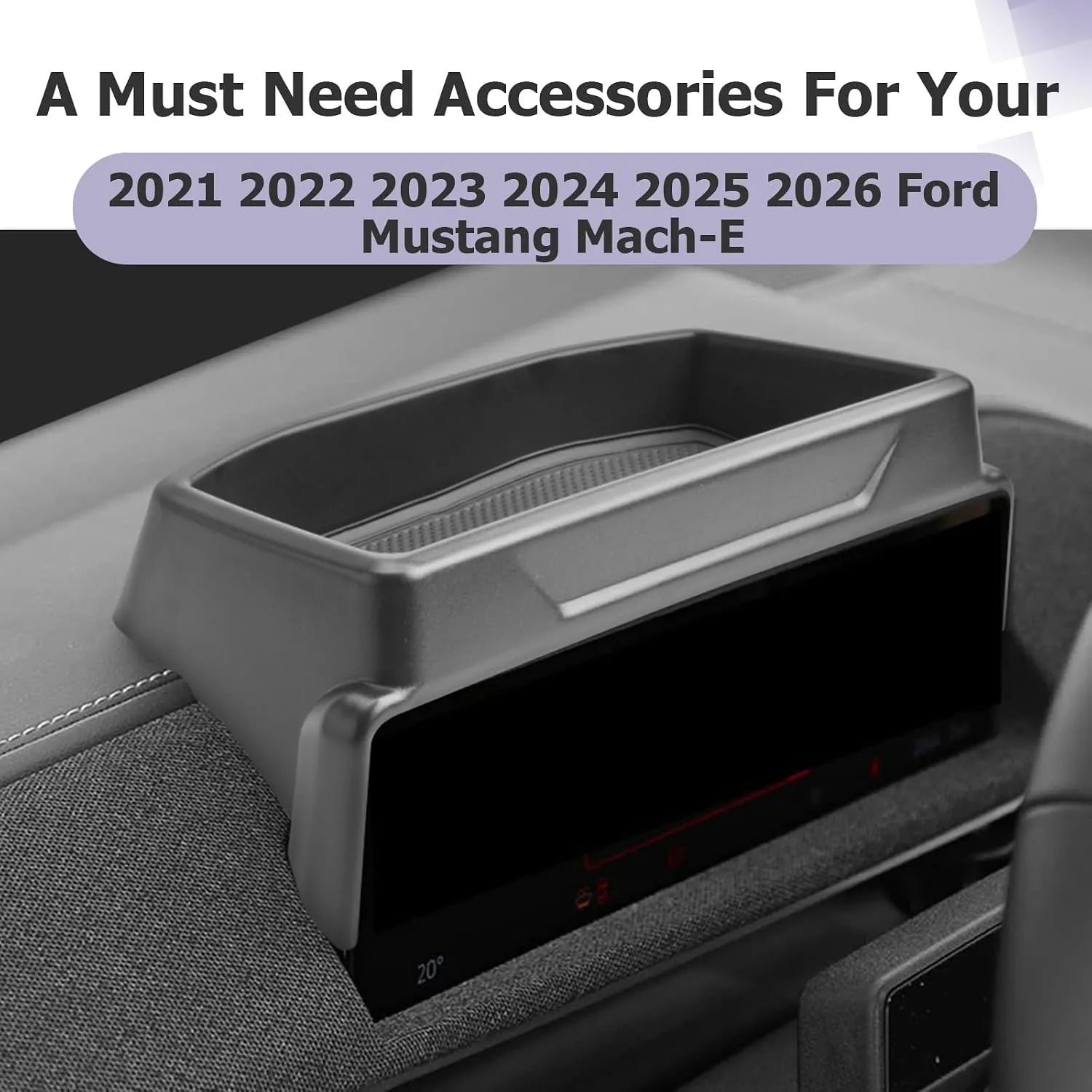 For Ford Mustang Mach E Dashboard Back Storage Tray 2021-2026
