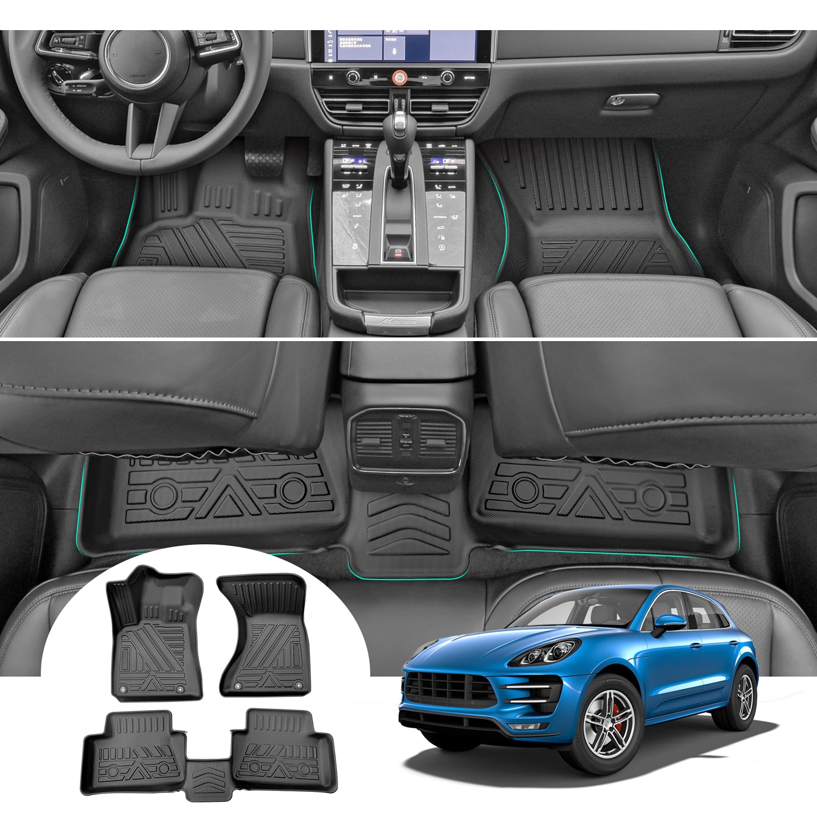 Porsche Macan GTS S T Floor Mats Trunk Mats 2016+