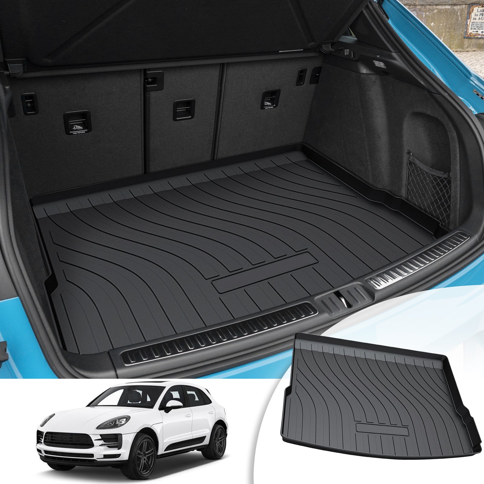 Alfombrillas Porsche Macan GTS ST Alfombrillas para maletero 2016+