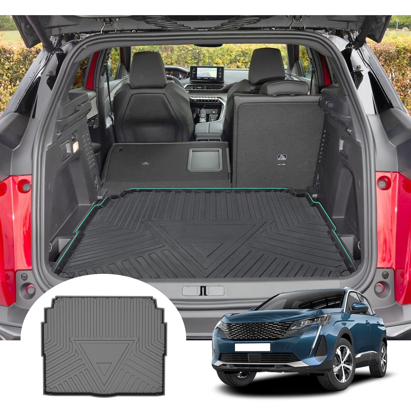 For Peugeot 3008 II Floor Trunk Mats 2016+