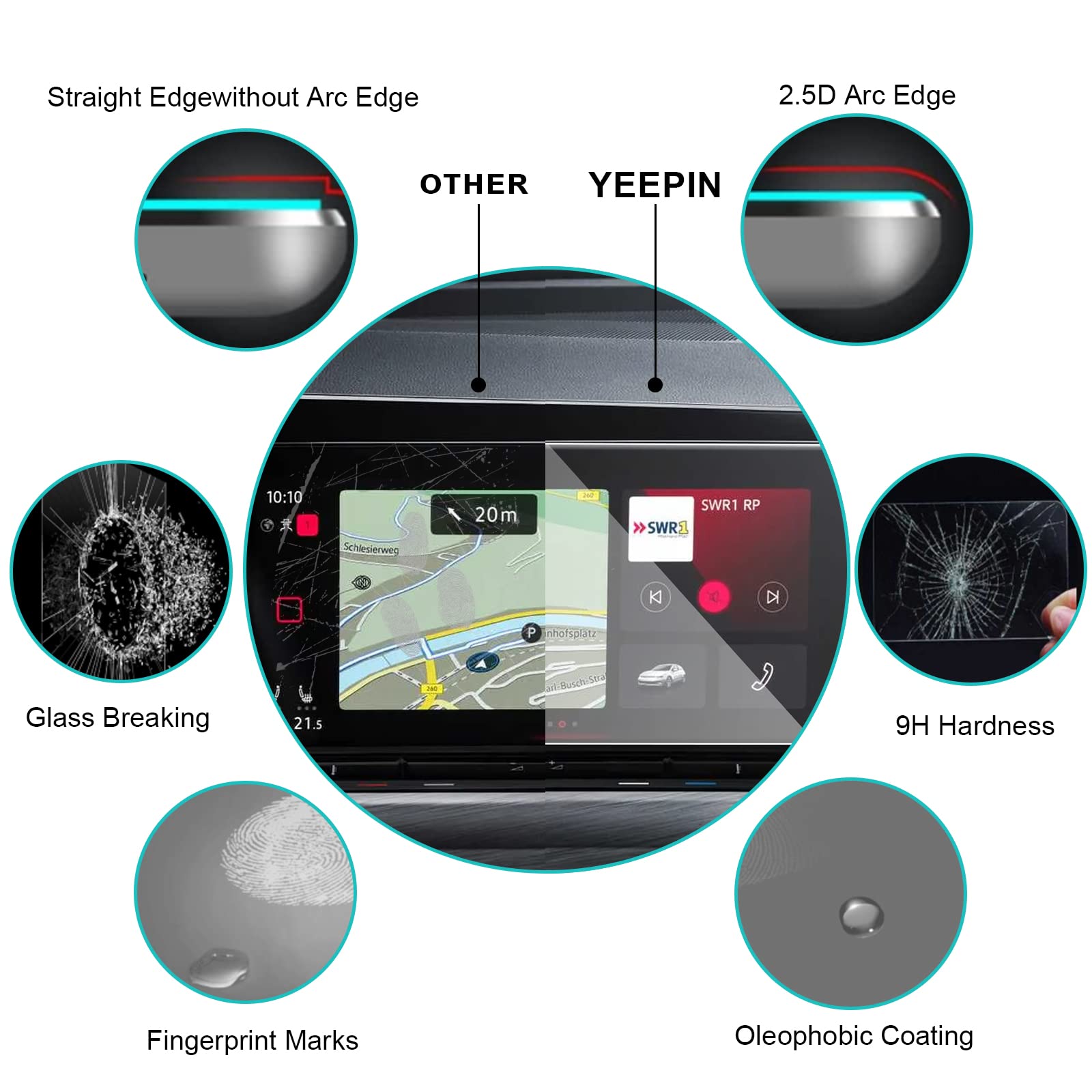 VW Golf GTI Golf GTI Mk8 10" Screen Protector 2022+ - LFOTPP Car Accessories