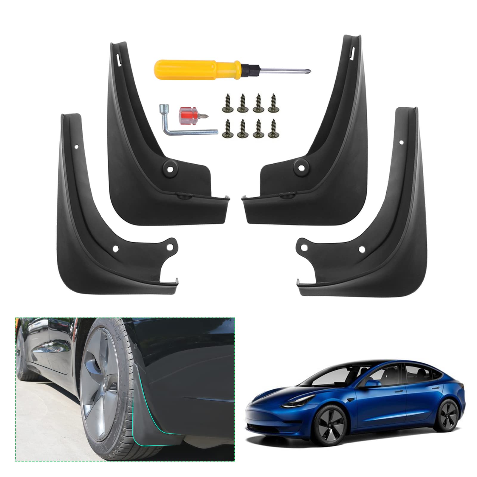 For Tesla Model 3 Model Y Splash Guards Mudflap Fender Mudguards