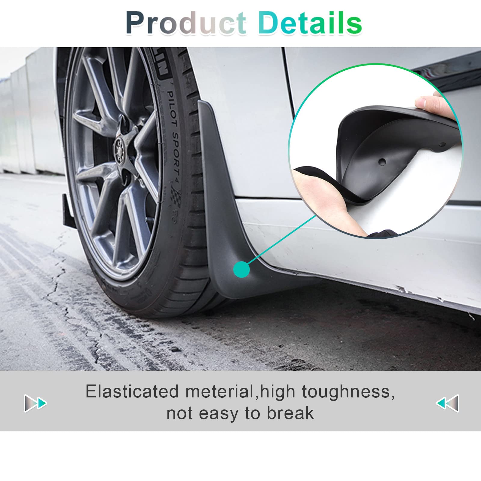 For Tesla Model 3 Model Y Splash Guards Mudflap Fender Mudguards