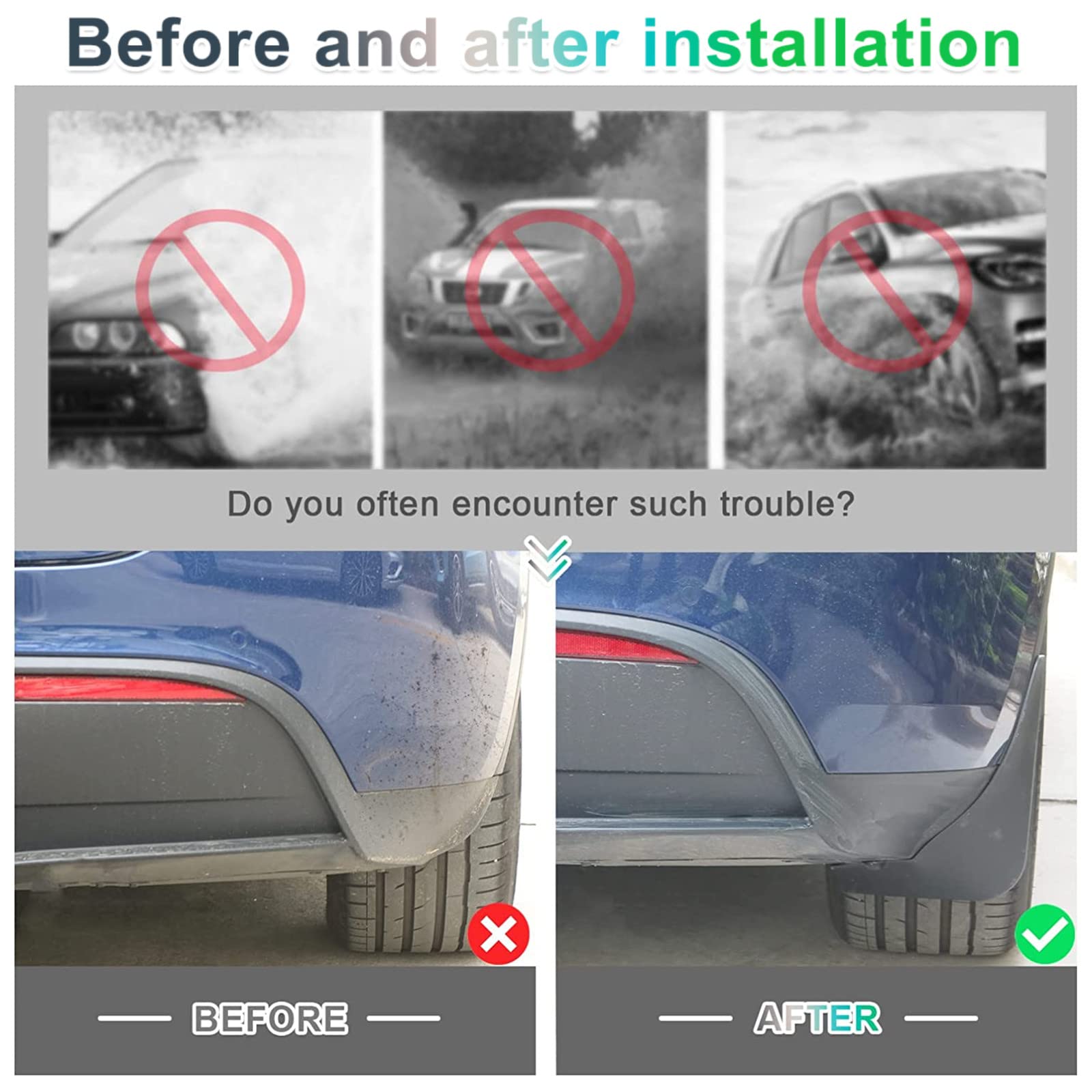 For Tesla Model 3 Model Y Splash Guards Mudflap Fender Mudguards