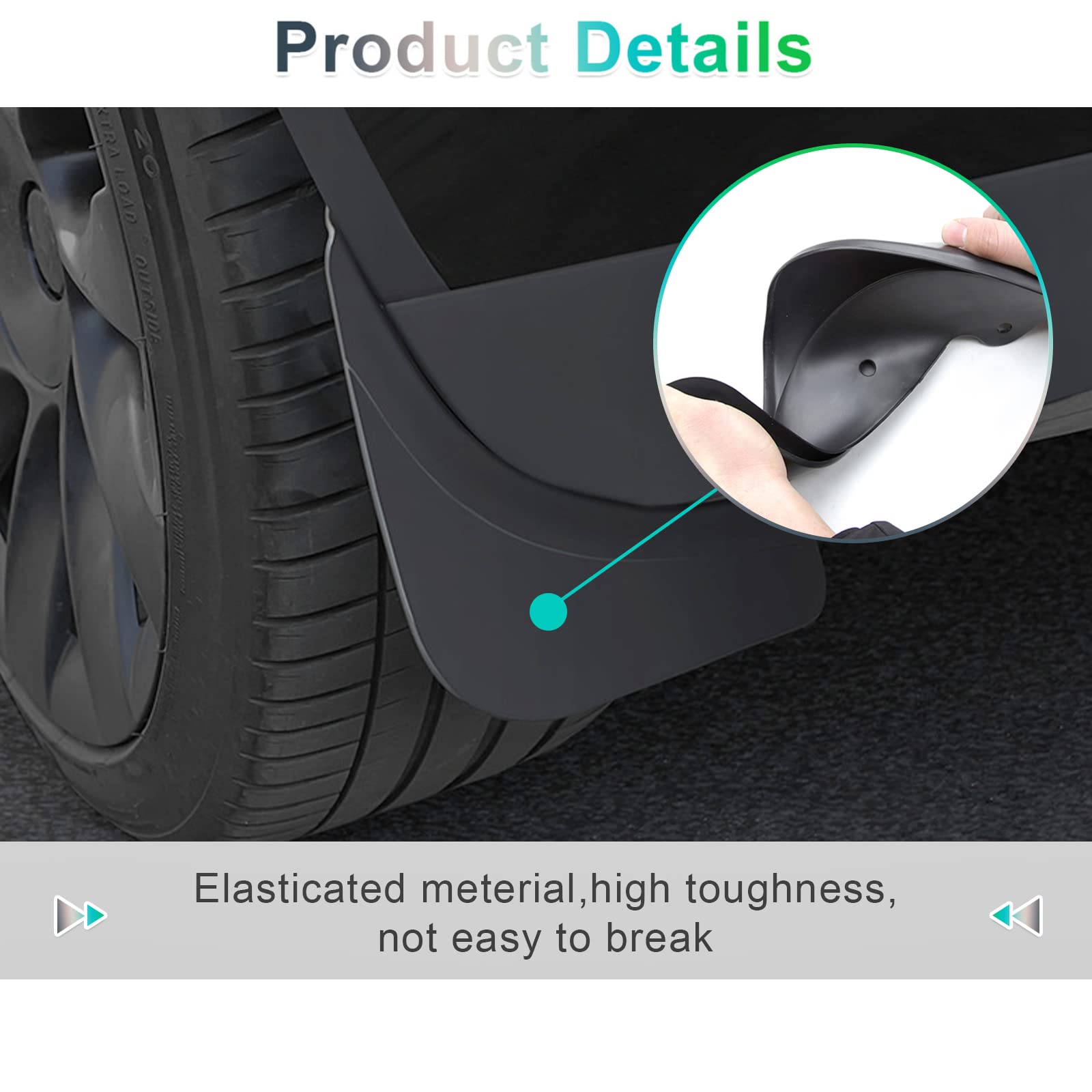 For Tesla Model 3 Model Y Splash Guards Mudflap Fender Mudguards