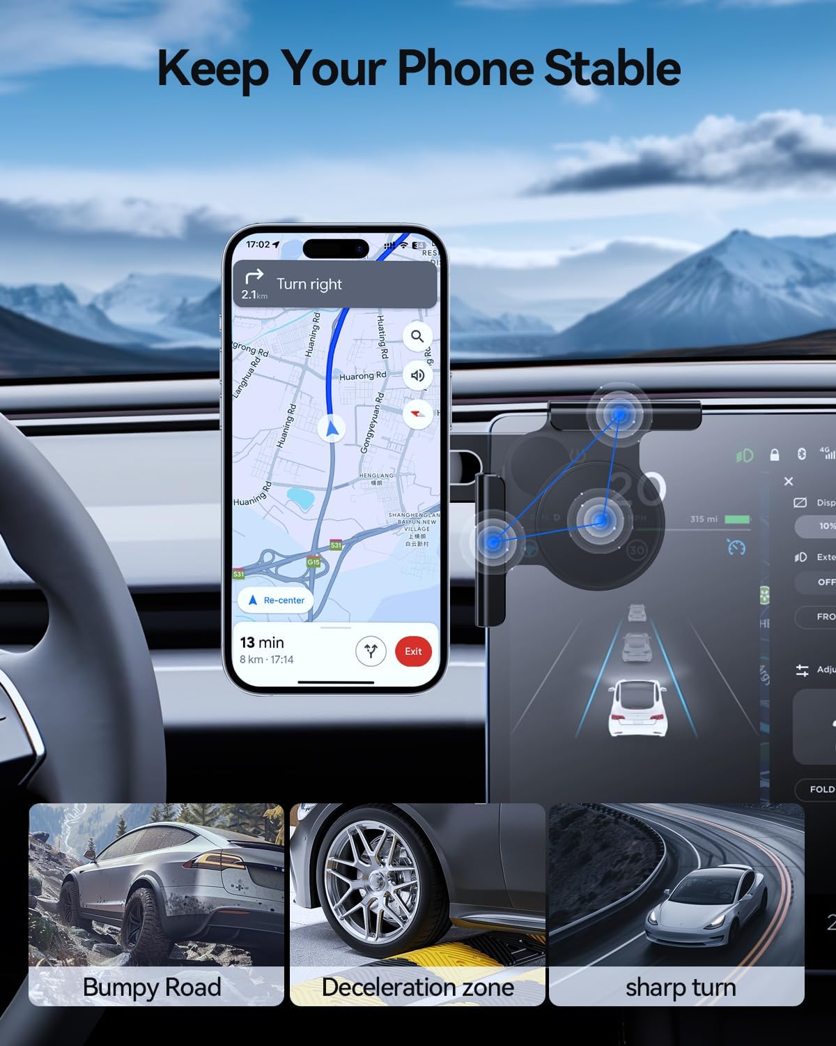 Tesla Model 3 Model Y Model S Model X MagSafe Car Mount 2020+