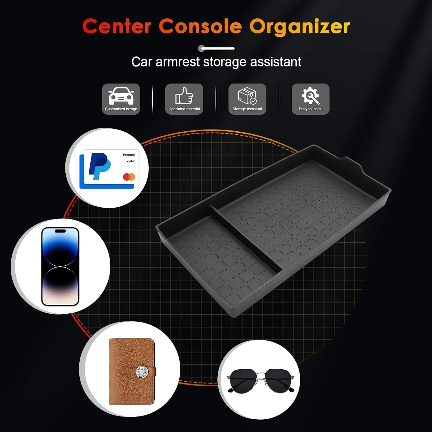 For Toyota RAV4 Center Console Armrest Bottom Liner 2026 2027