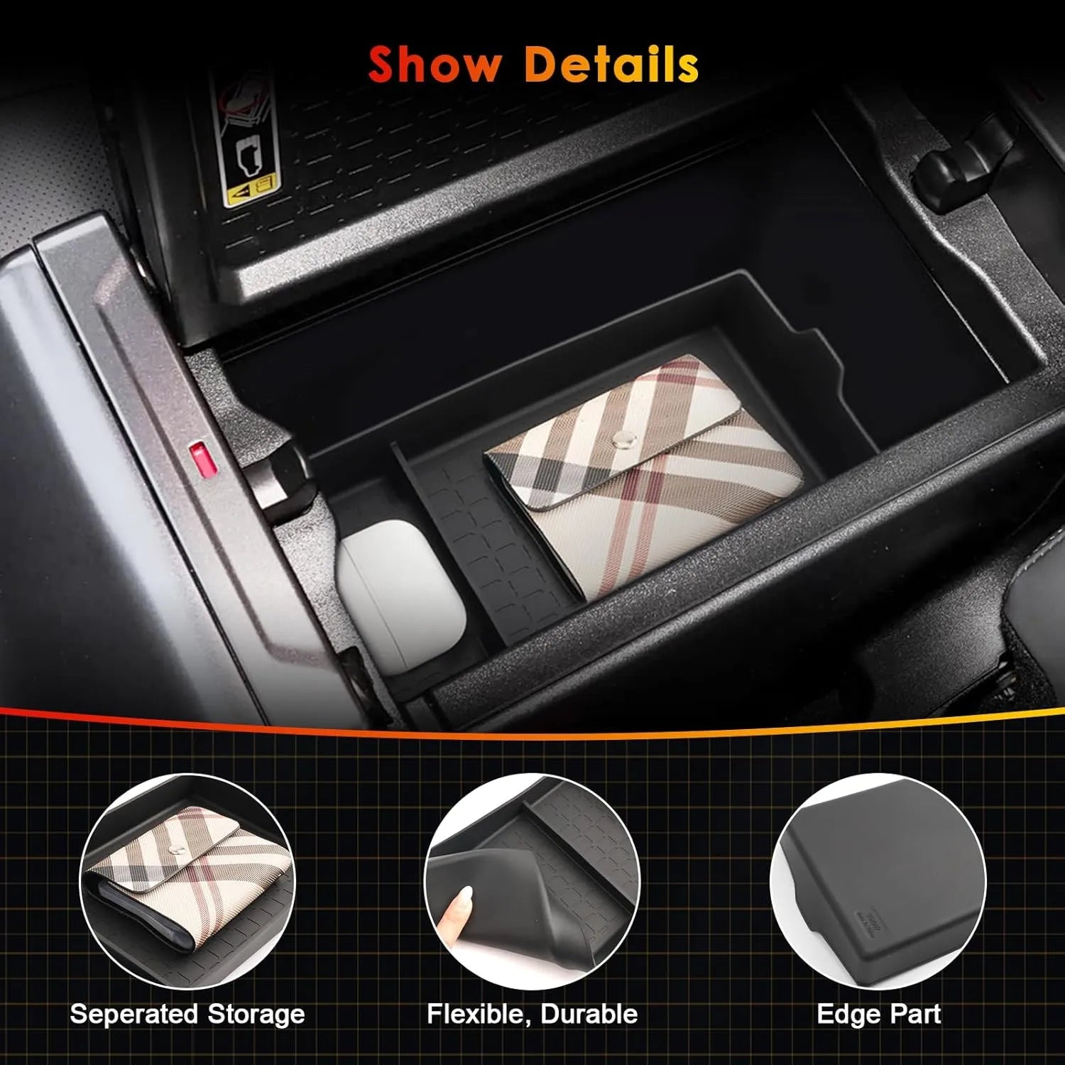 For Toyota RAV4 Center Console Armrest Bottom Liner 2026 2027