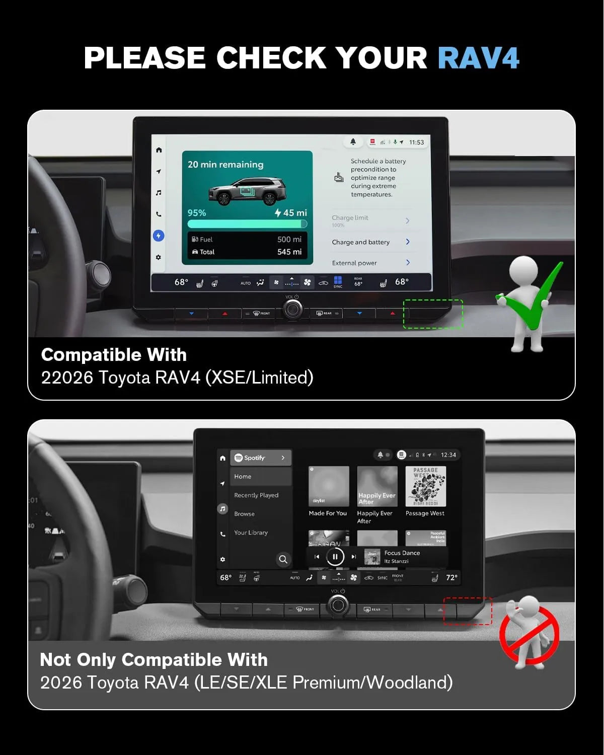 For Toyota RAV4 Screen Protector 2026 2027