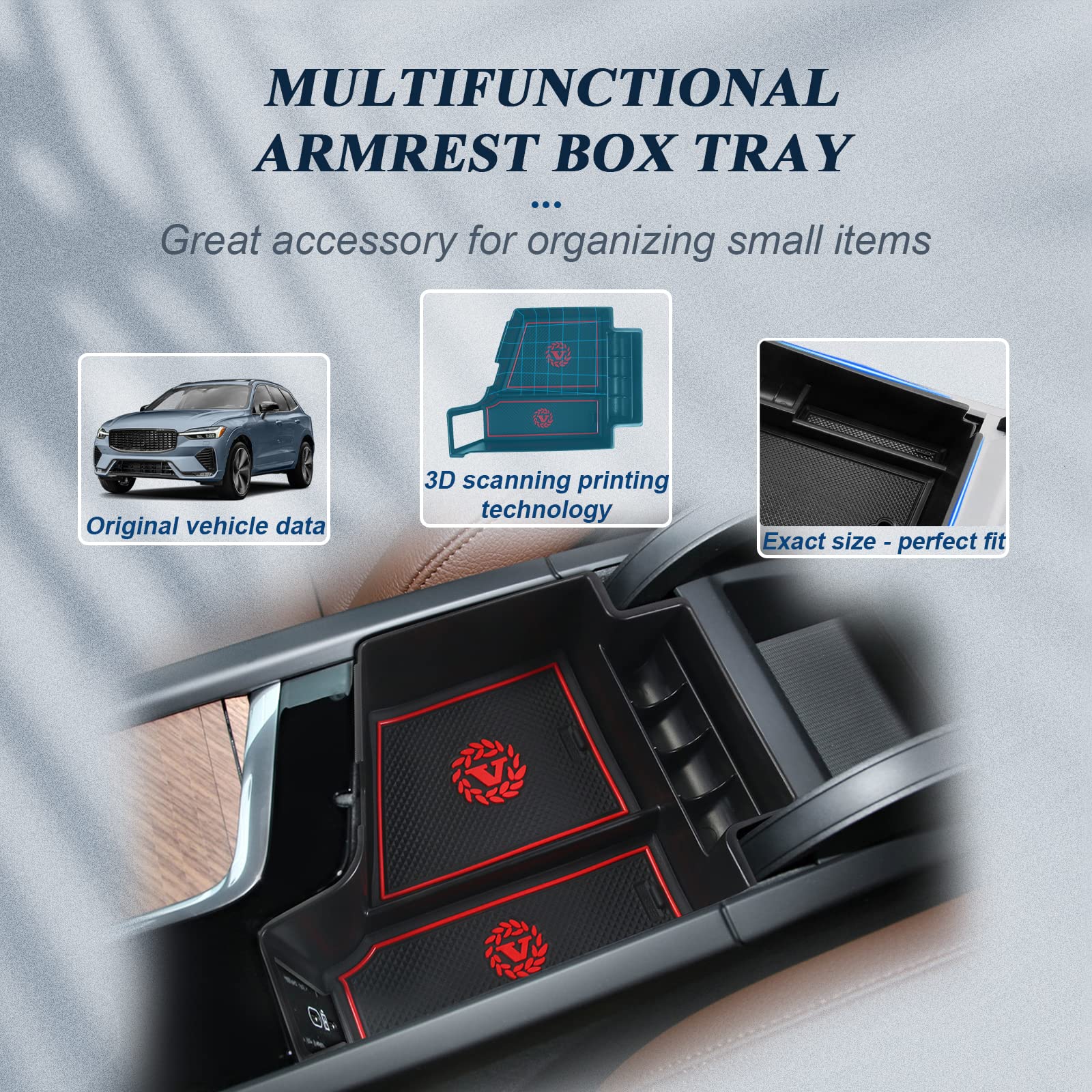 Volvo XC60 XC90 S90 V90 Center Armrest Storage Tray 2023+ - LFOTPP Car Accessories