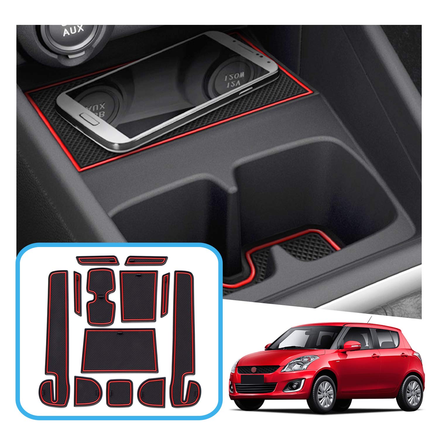 Suzuki Swift/Sport/Hybrid Door Slot Mats 2017 2018 2019 2020 2021 2022 2023