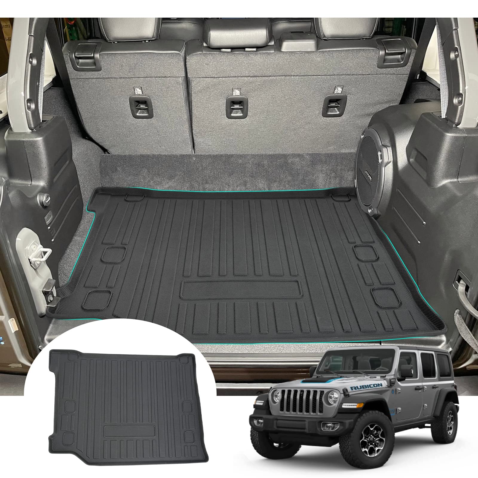 For Jeep Wrangler JL 4XE Trunk Mat 2021+