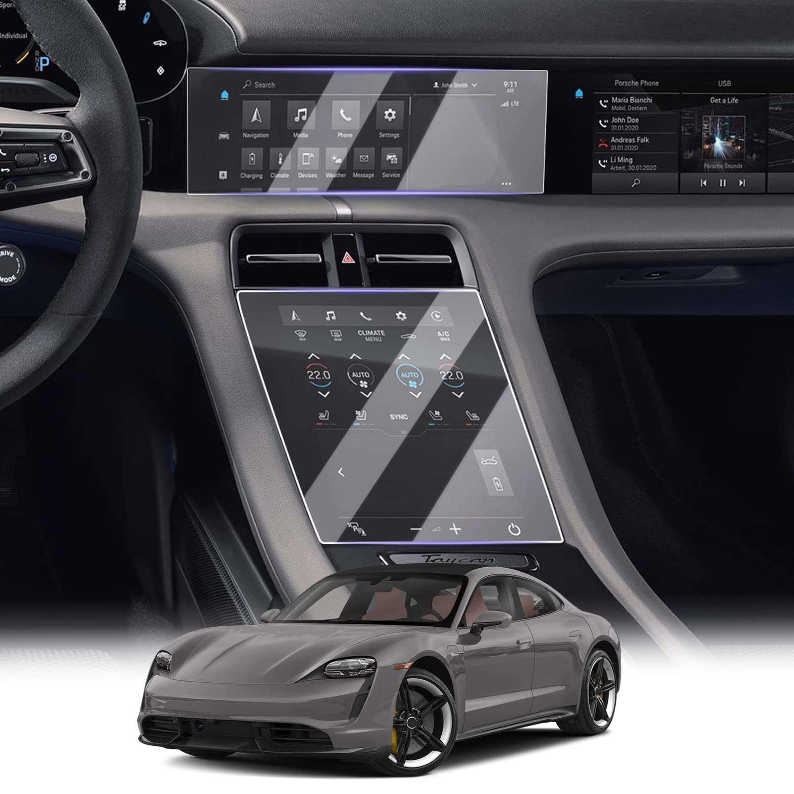 For Porsche Taycan Base 4S GTS Turbo Turbo S Nano Screen Protector 2020+