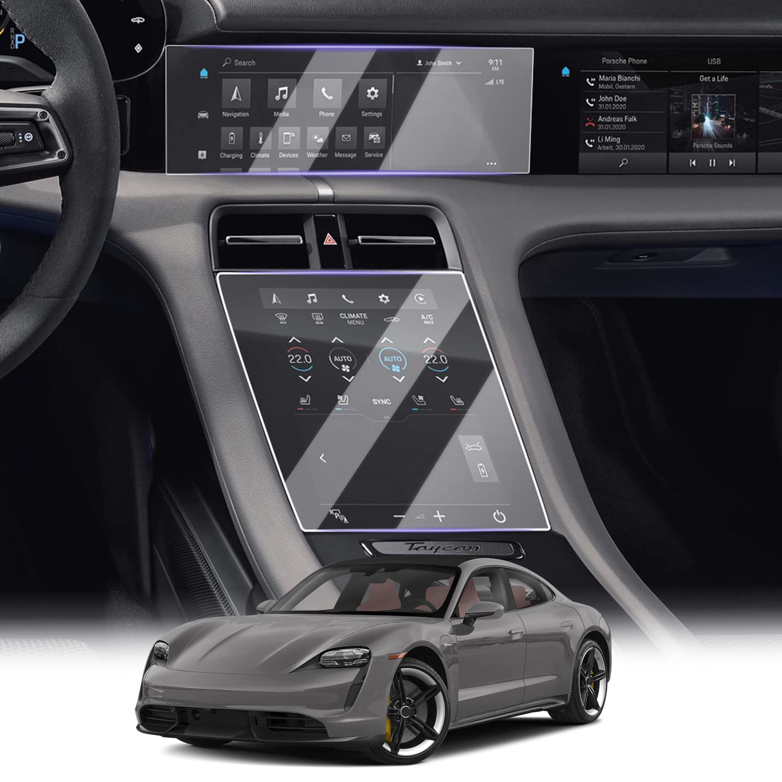 For Porsche Taycan Base 4S GTS Turbo Turbo S Nano Screen Protector 2020+