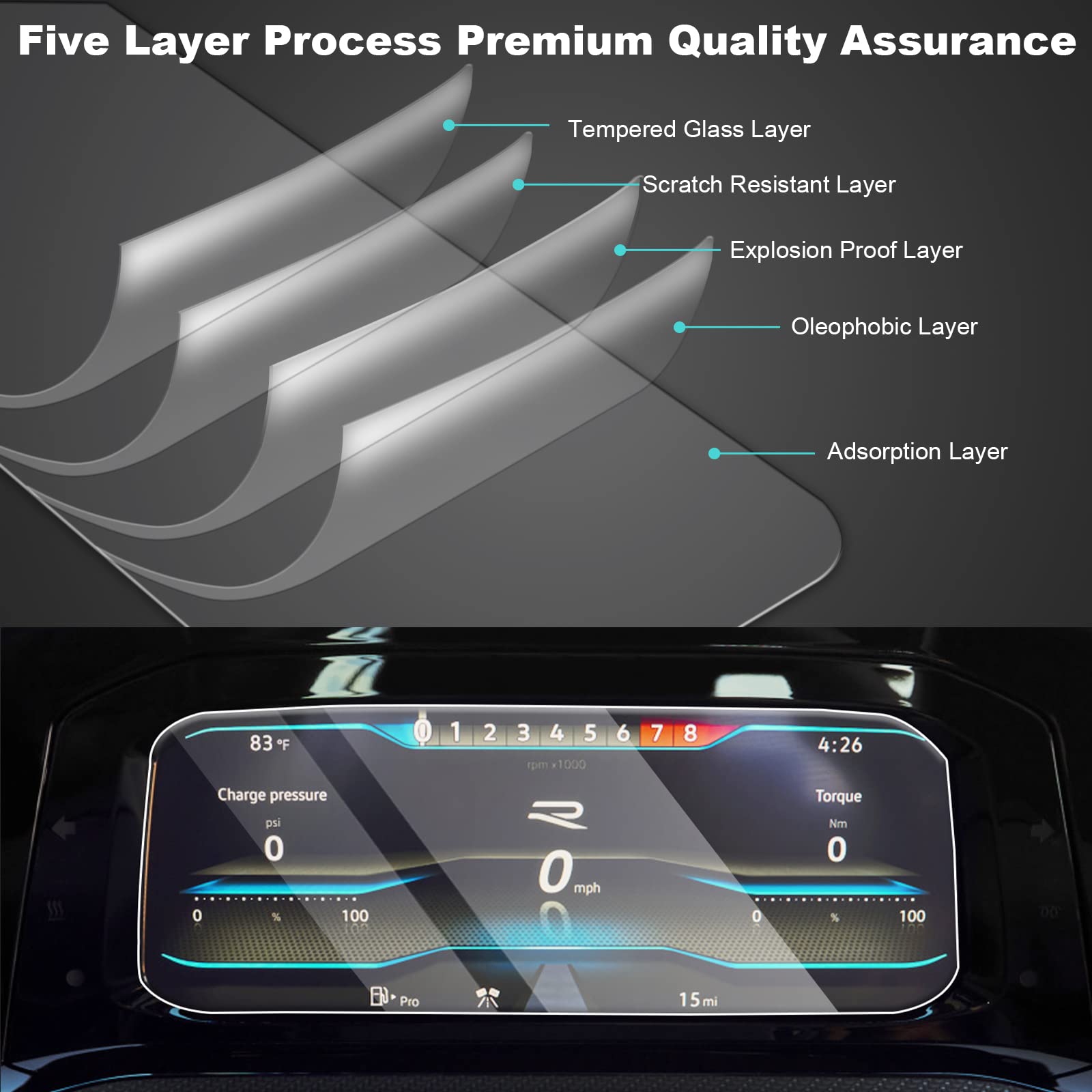 VW Golf GTI Golf GTI Mk8 10" Screen Protector 2022+ - LFOTPP Car Accessories