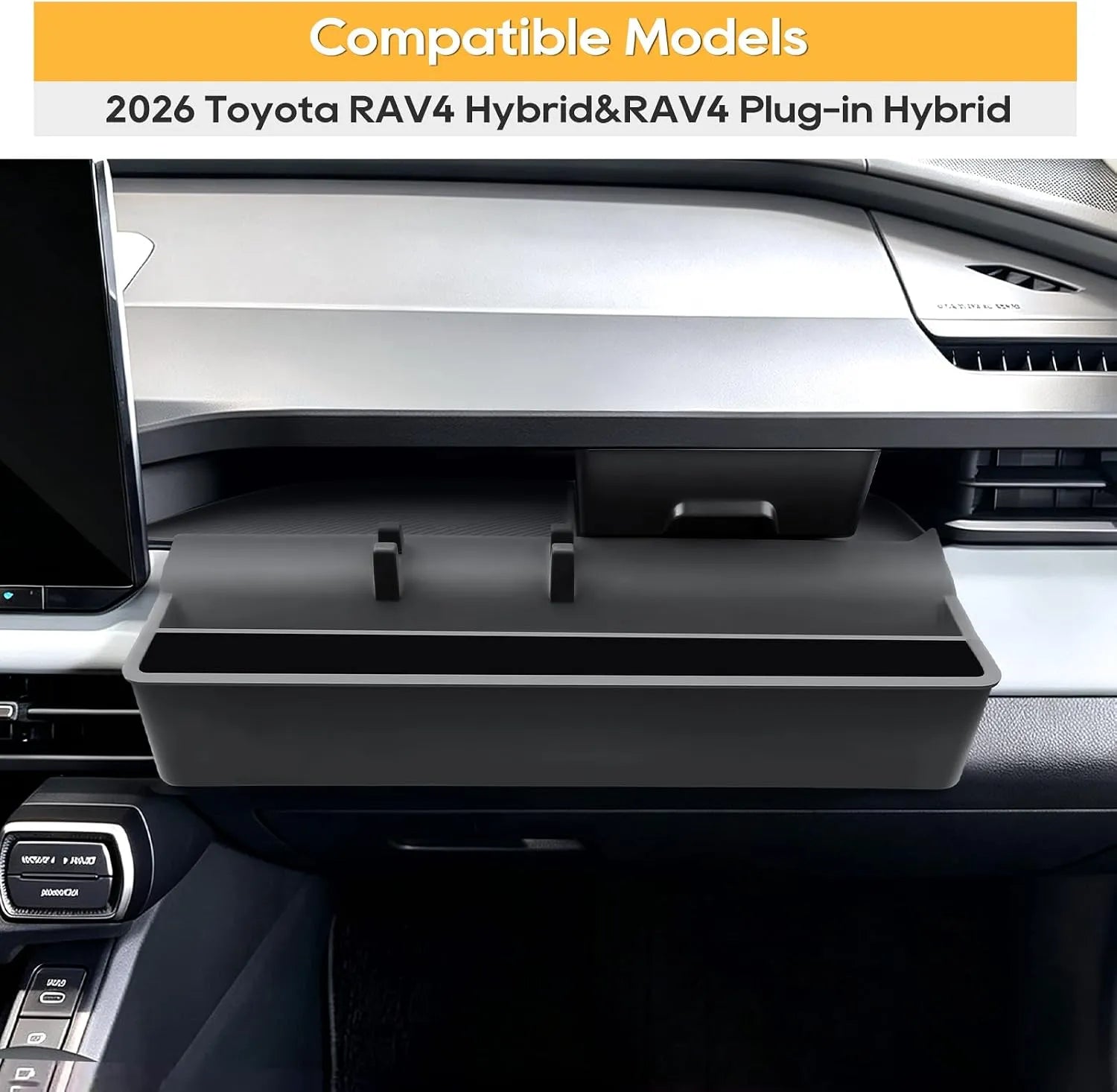 For Toyota RAV4 Center Console Dashboard Tray with Side Pocket Insert 2026 2027