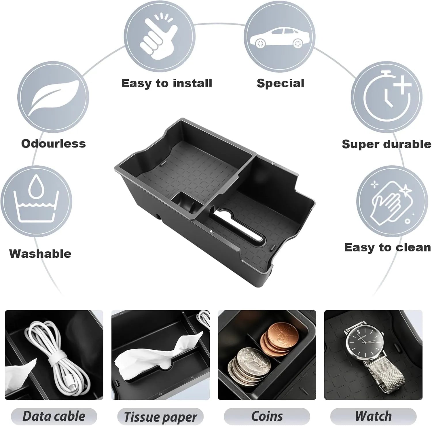 For Toyota RAV4 Armrest Storage Tray 2026 2027