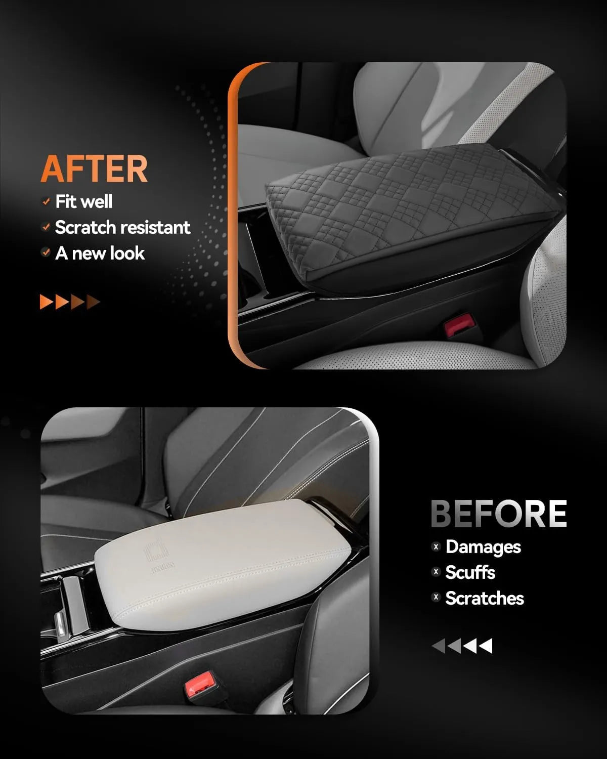 For VW ID.4 Center Console Armrest Cover 2023 2024 2025