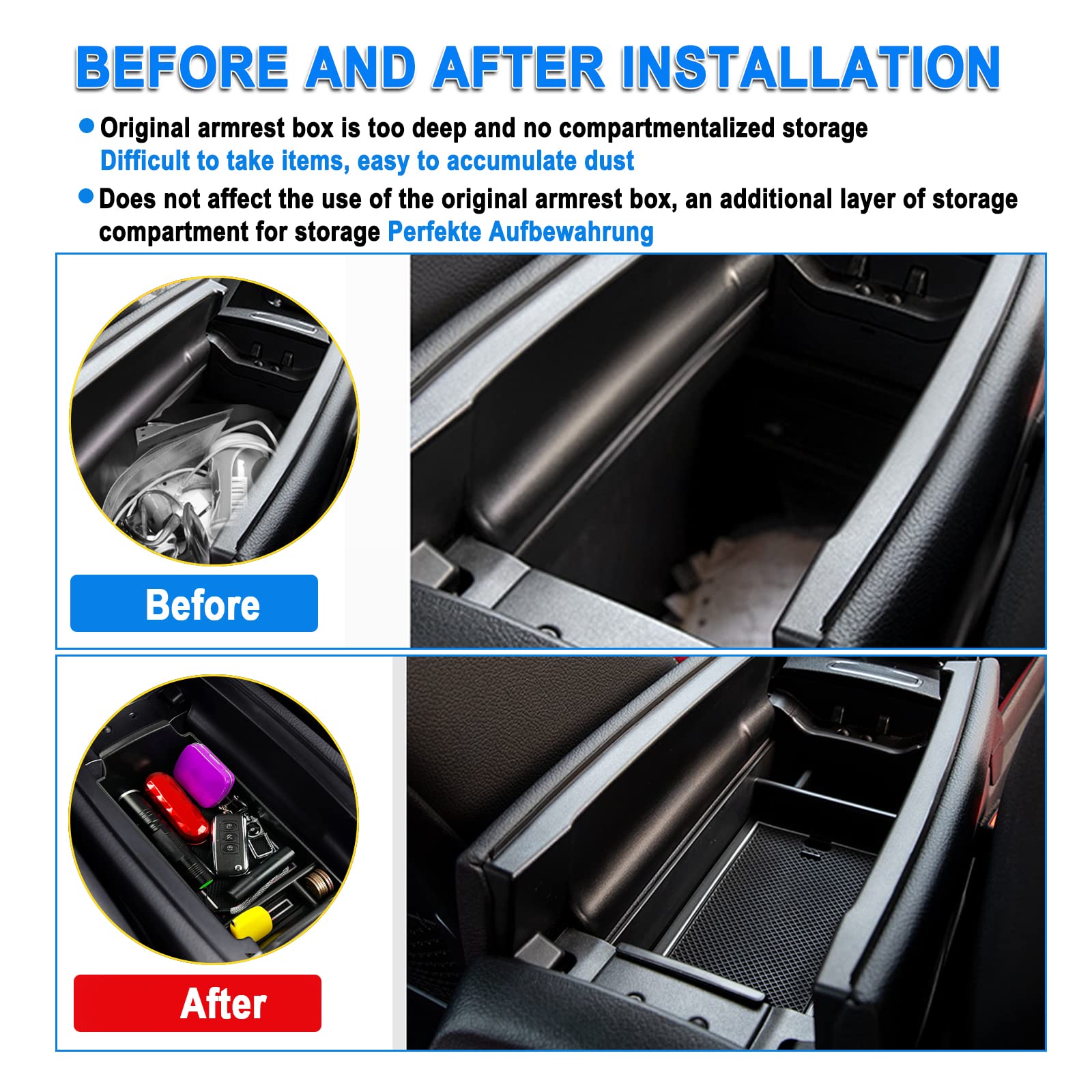 Mercedes A-Class B-Class Center Armrest Storage Tray - LFOTPP Car Accessories
