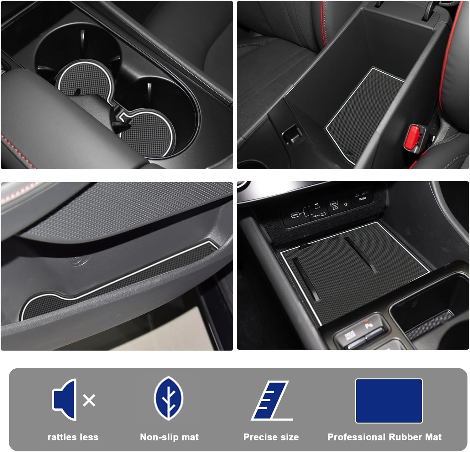 For Hyundai Sonata Door Slot Mats 2024 2025
