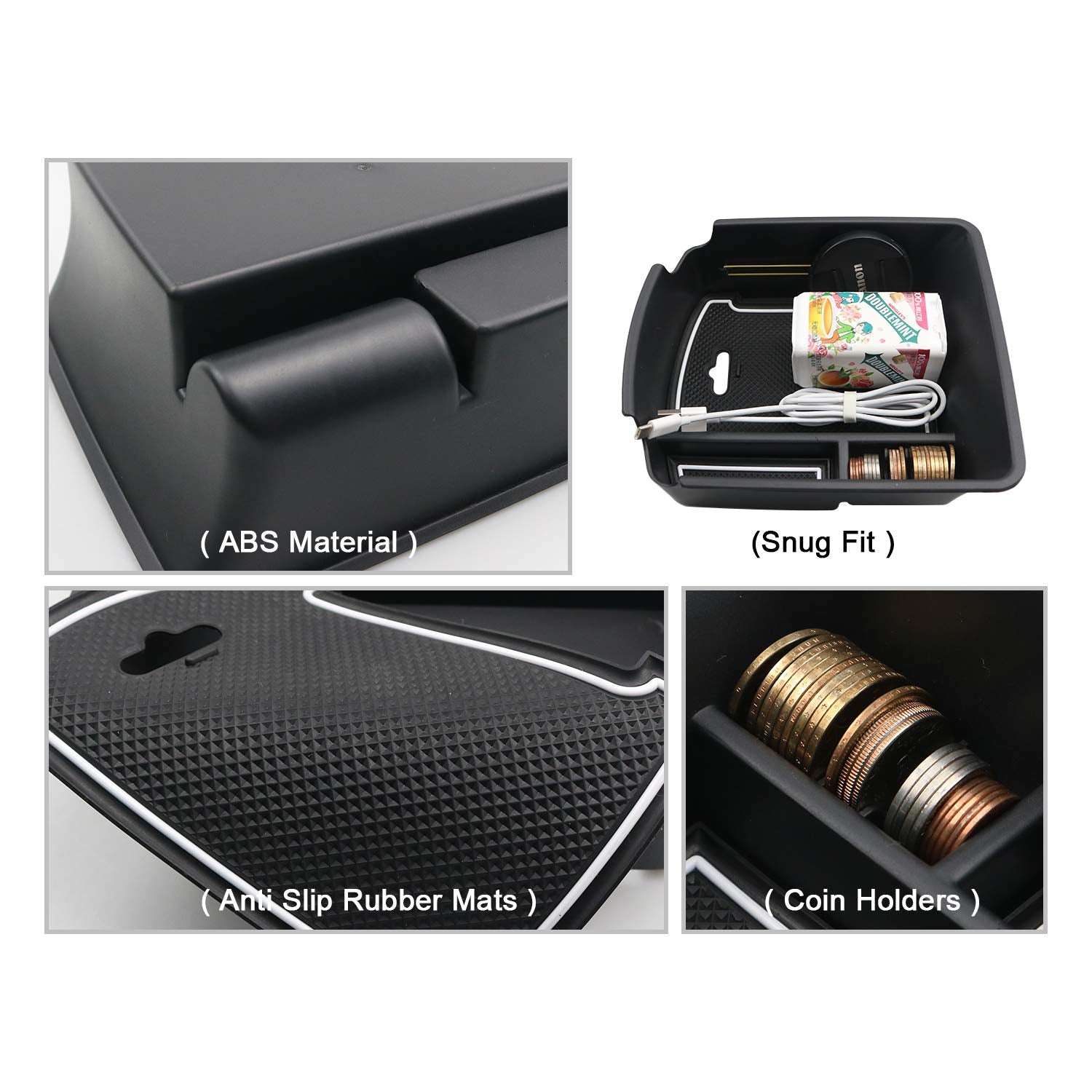 For Kia Seltos Center Console Organizer Tray 2020 2021 2022 2023 2024
