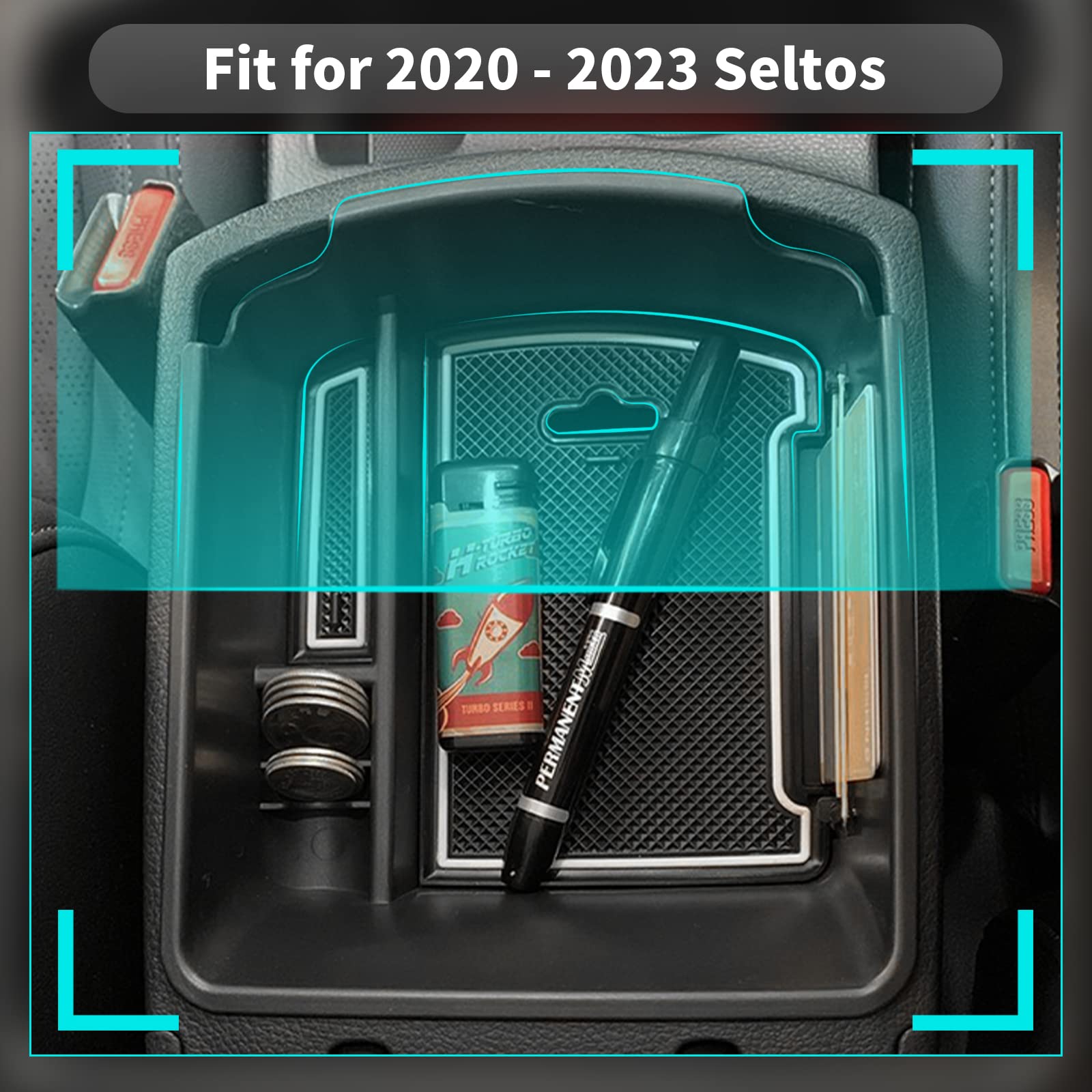 For Kia Seltos Center Console Organizer Tray 2020 2021 2022 2023 2024