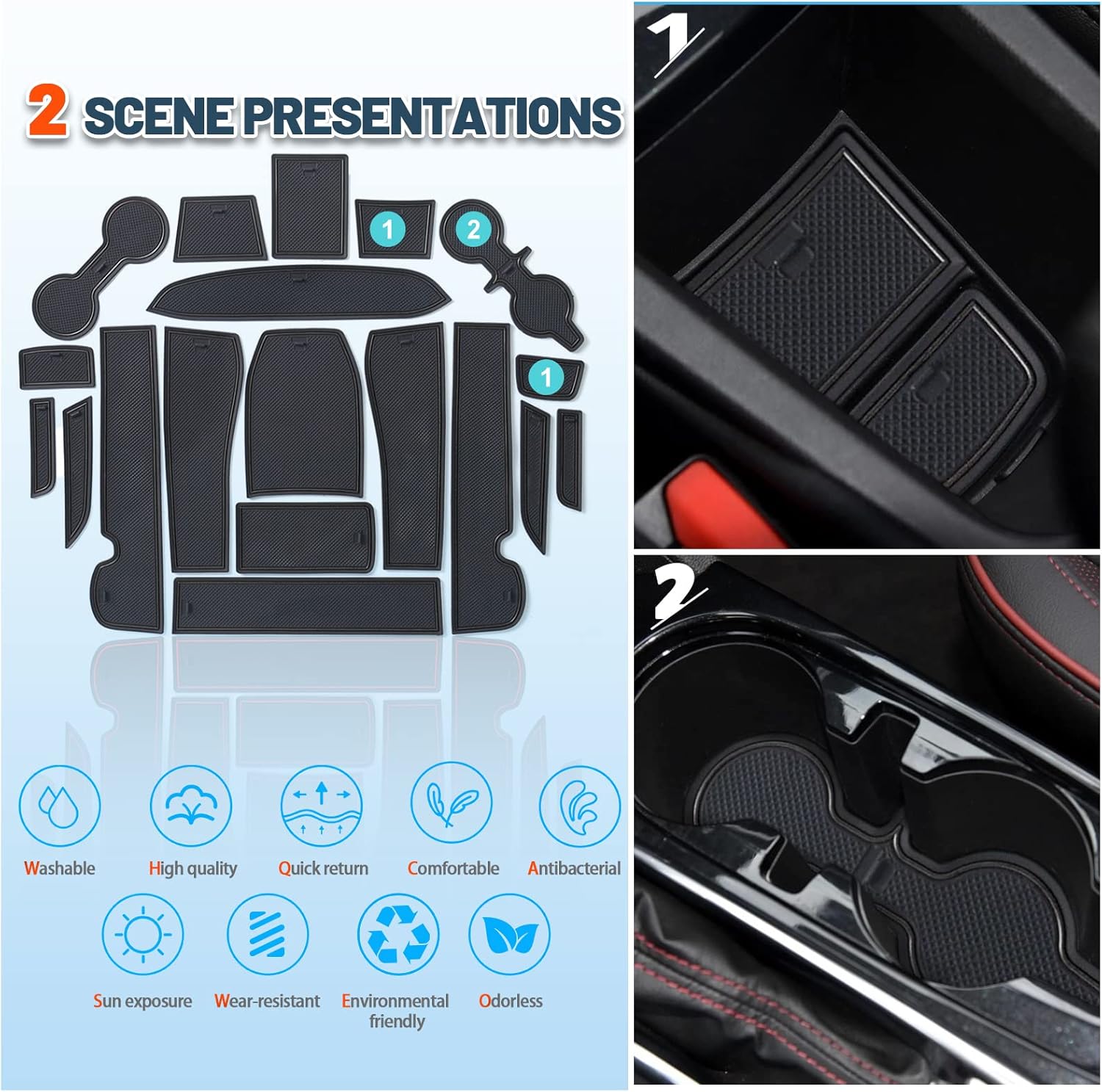 For Chevy Trailblazer Door Slot Mats 2021+