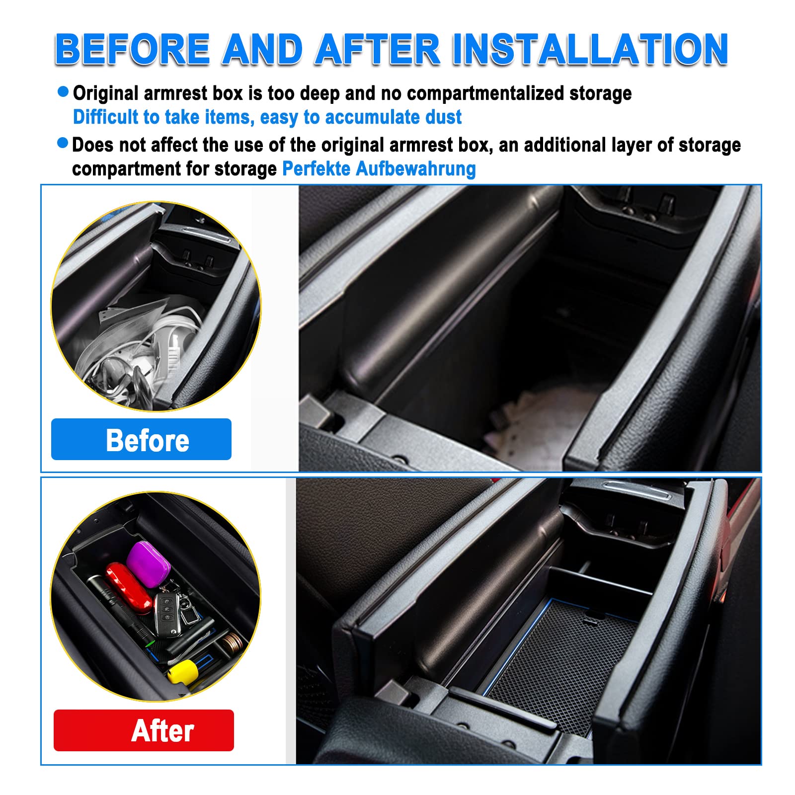 Mercedes A-Class B-Class Center Armrest Storage Tray - LFOTPP Car Accessories