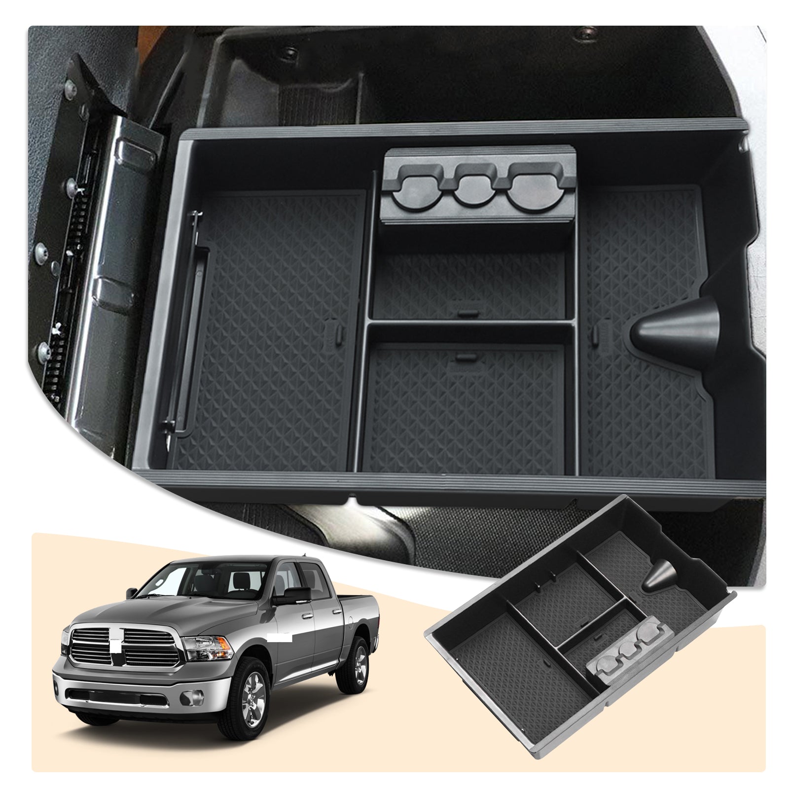 Dodge RAM 1500 Center Armrest Storage Tray 2009-2018