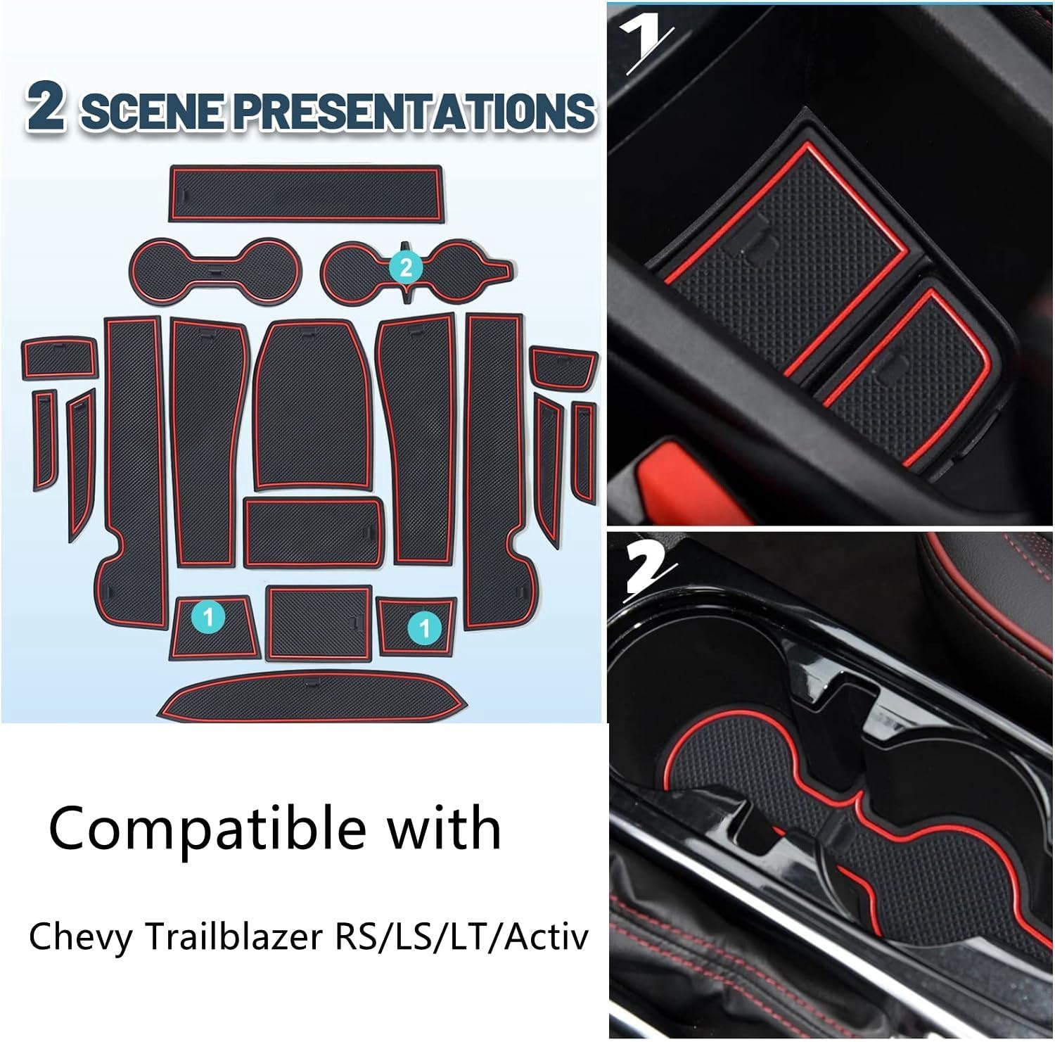 For Chevy Trailblazer Door Slot Mats 2021+
