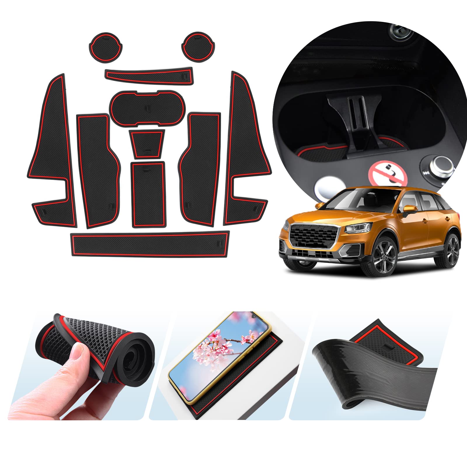 Audi Q2 Door Slot Mats 2017+ - LFOTPP Car Accessories