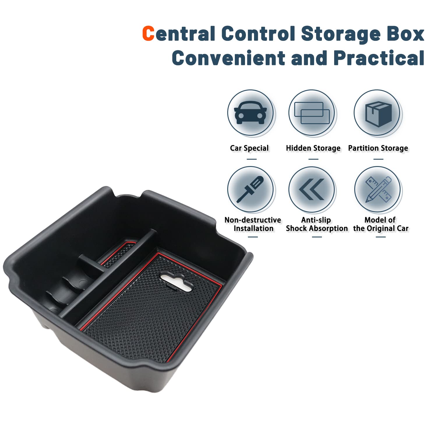 VW Tiguan Allspace Center Armrest Storage Tray 2018+ - LFOTPP Car Accessories