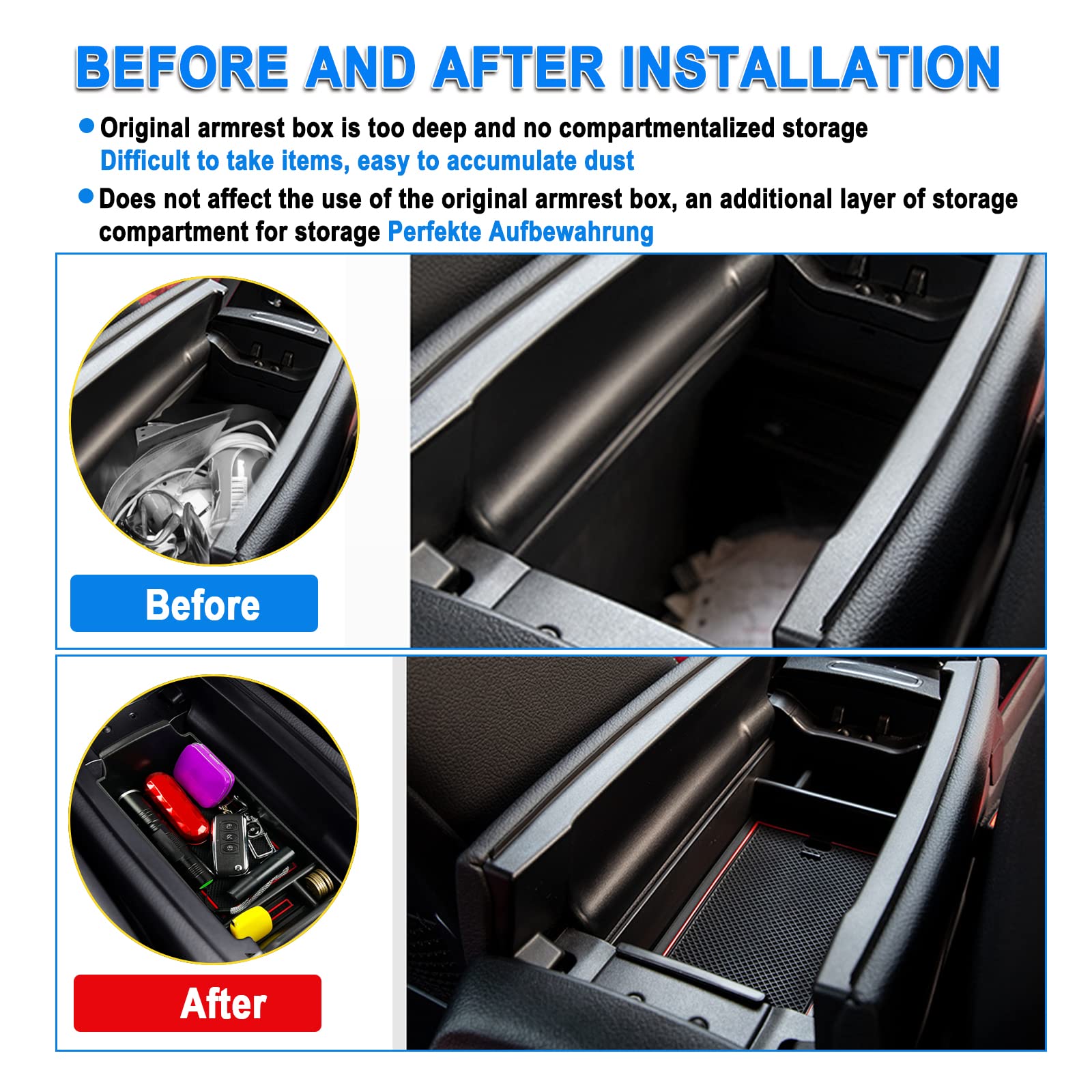 Mercedes A-Class B-Class Center Armrest Storage Tray - LFOTPP Car Accessories