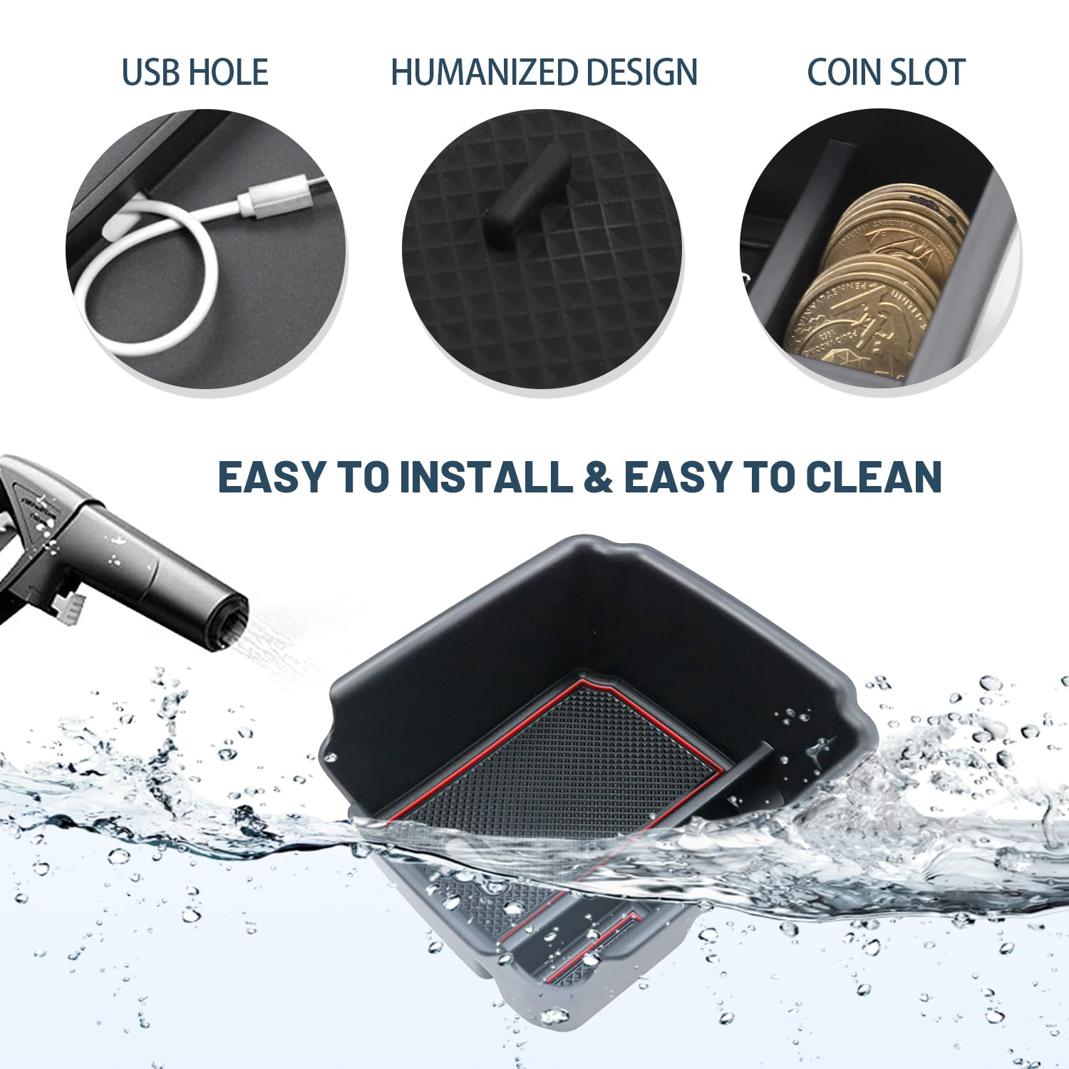 VW Tiguan Allspace Center Armrest Storage Tray 2018+ - LFOTPP Car Accessories