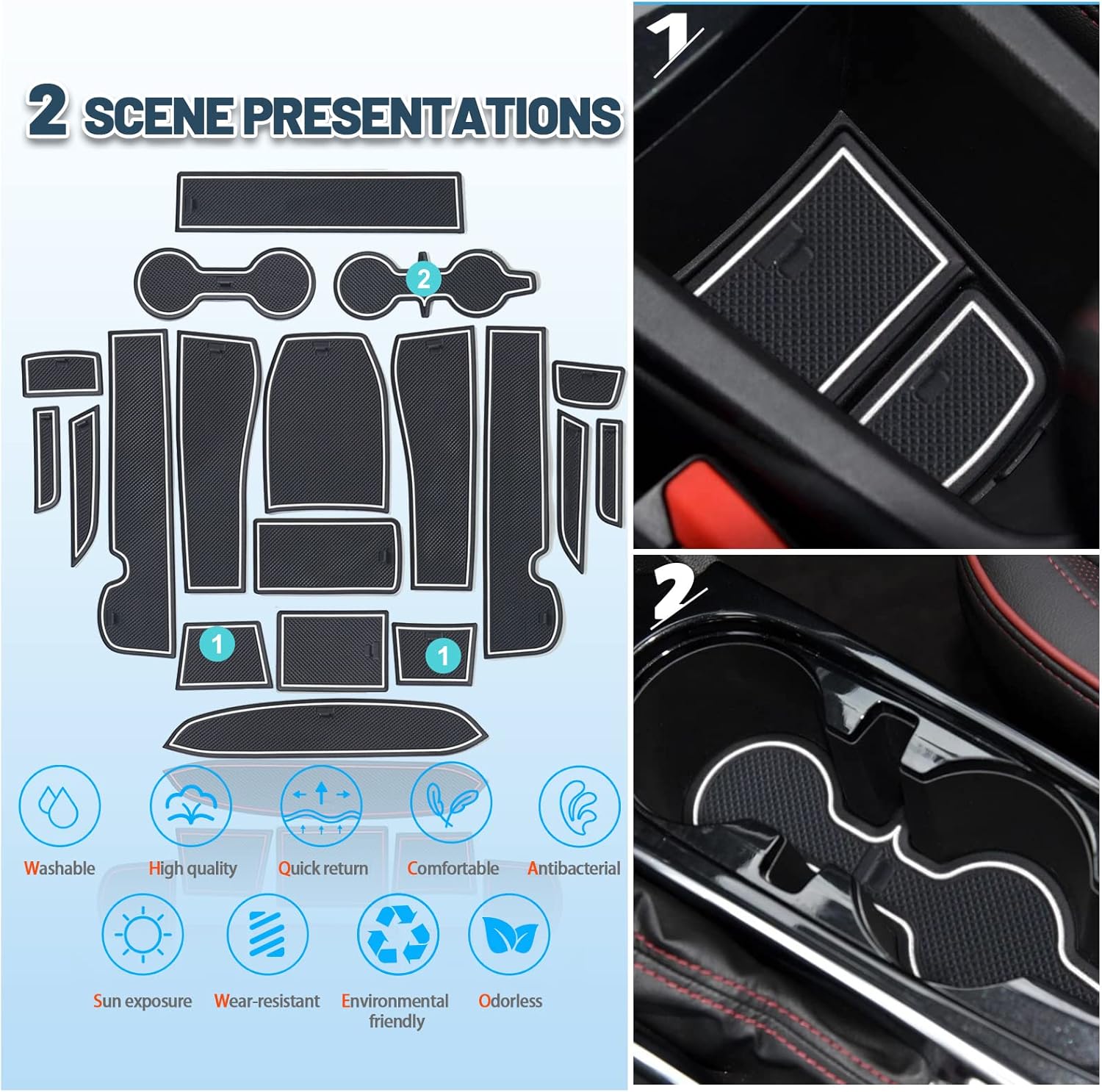 For Chevy Trailblazer Door Slot Mats 2021+