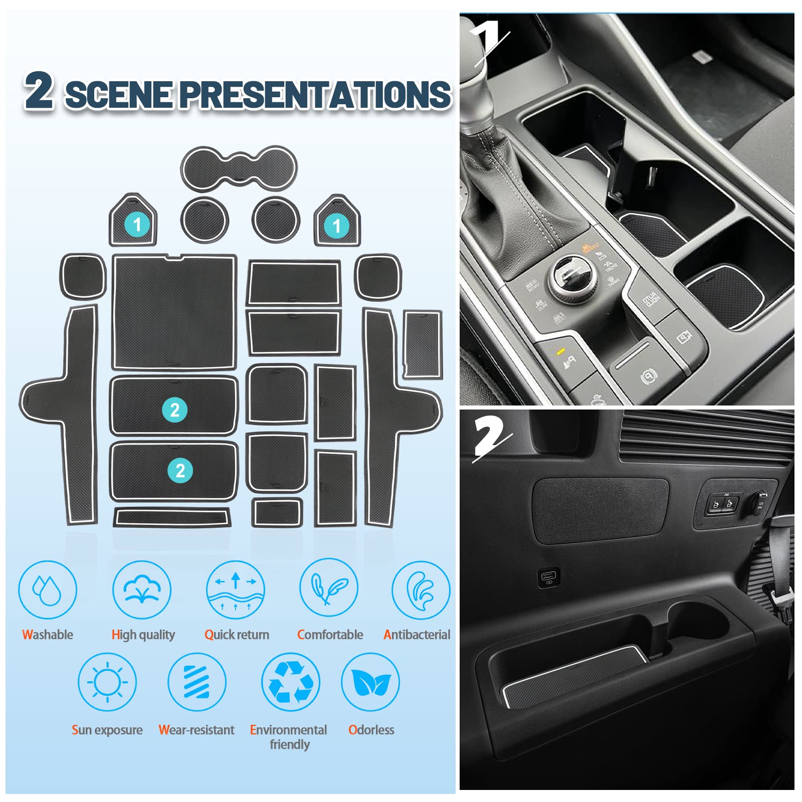 For Kia Sorento MQ4 Door Slot Mats 2021 2022 2023 2024