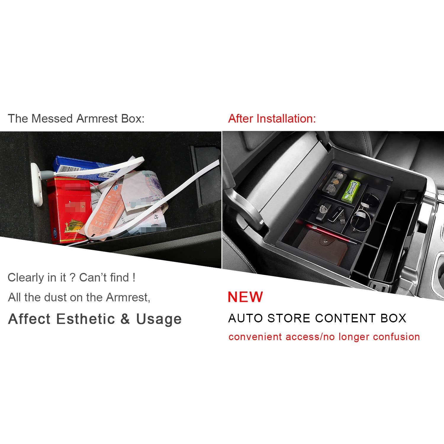 Chevy Silverado Center Console Organizer Tray 2014-2018 - LFOTPP Car Accessories