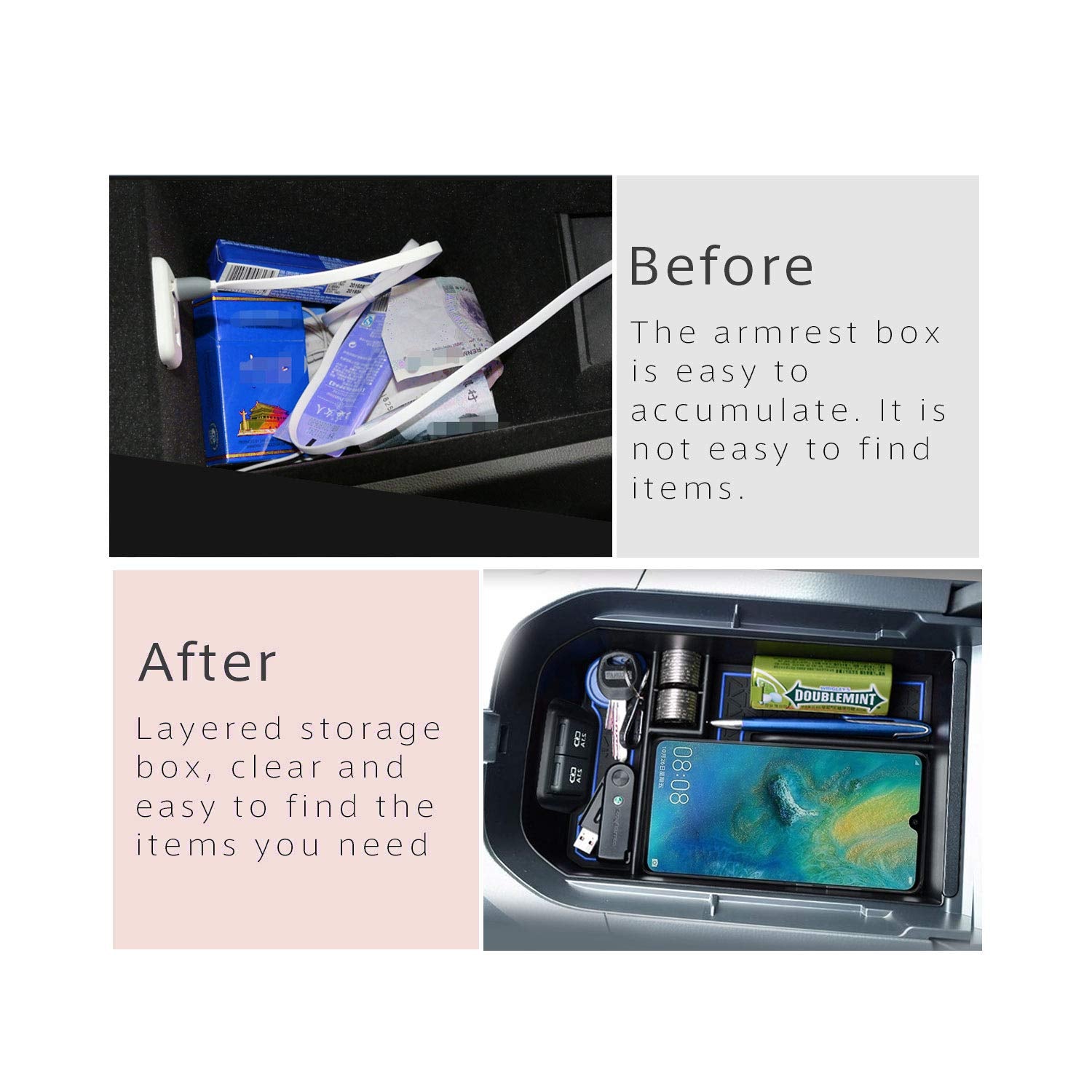 Toyota RAV4 5 Center Console Organizer Tray 2019+ - LFOTPP Car Accessories