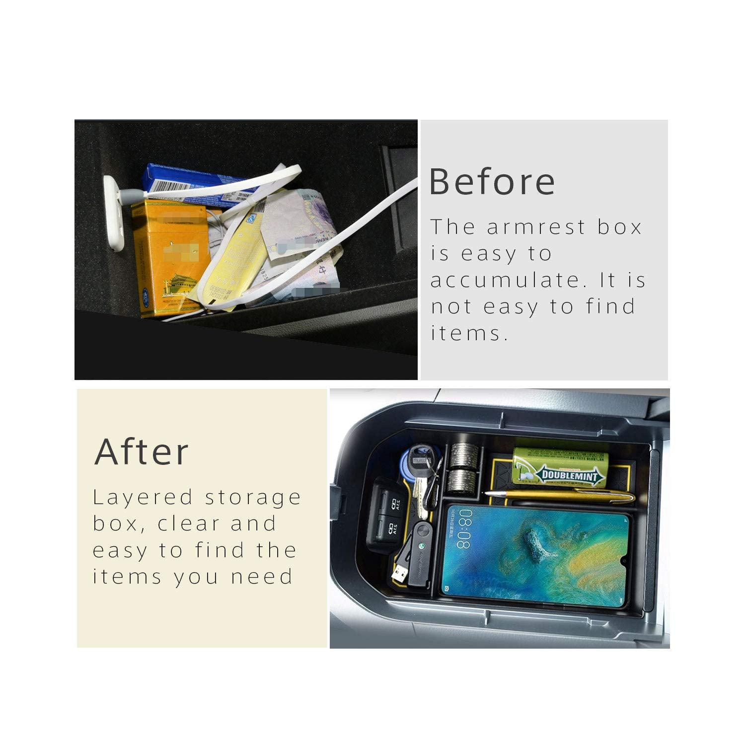 Toyota RAV4 5 Center Console Organizer Tray 2019+ - LFOTPP Car Accessories