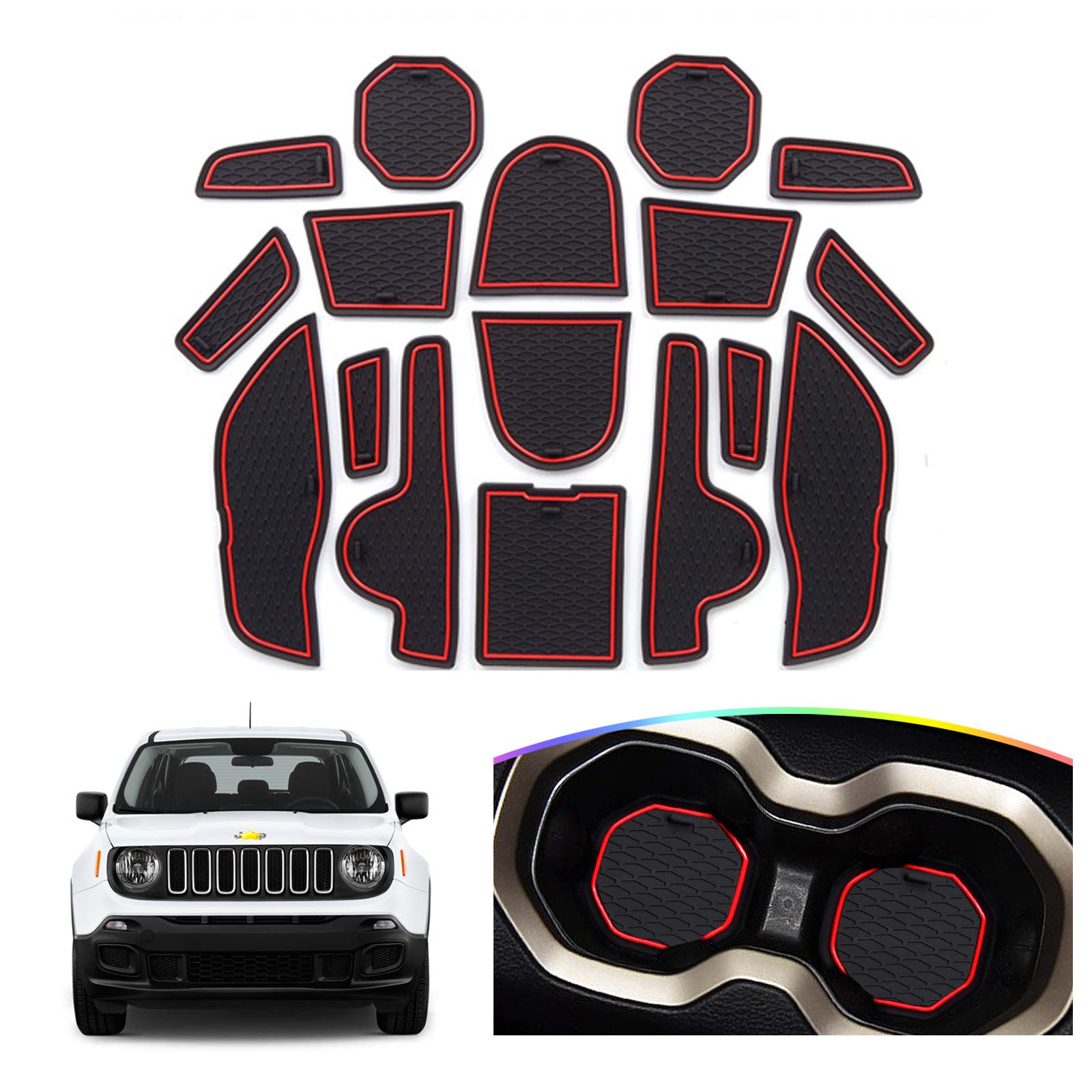 Jeep Renegade Door Slot Mats Liner 2015+ - LFOTPP Car Accessories