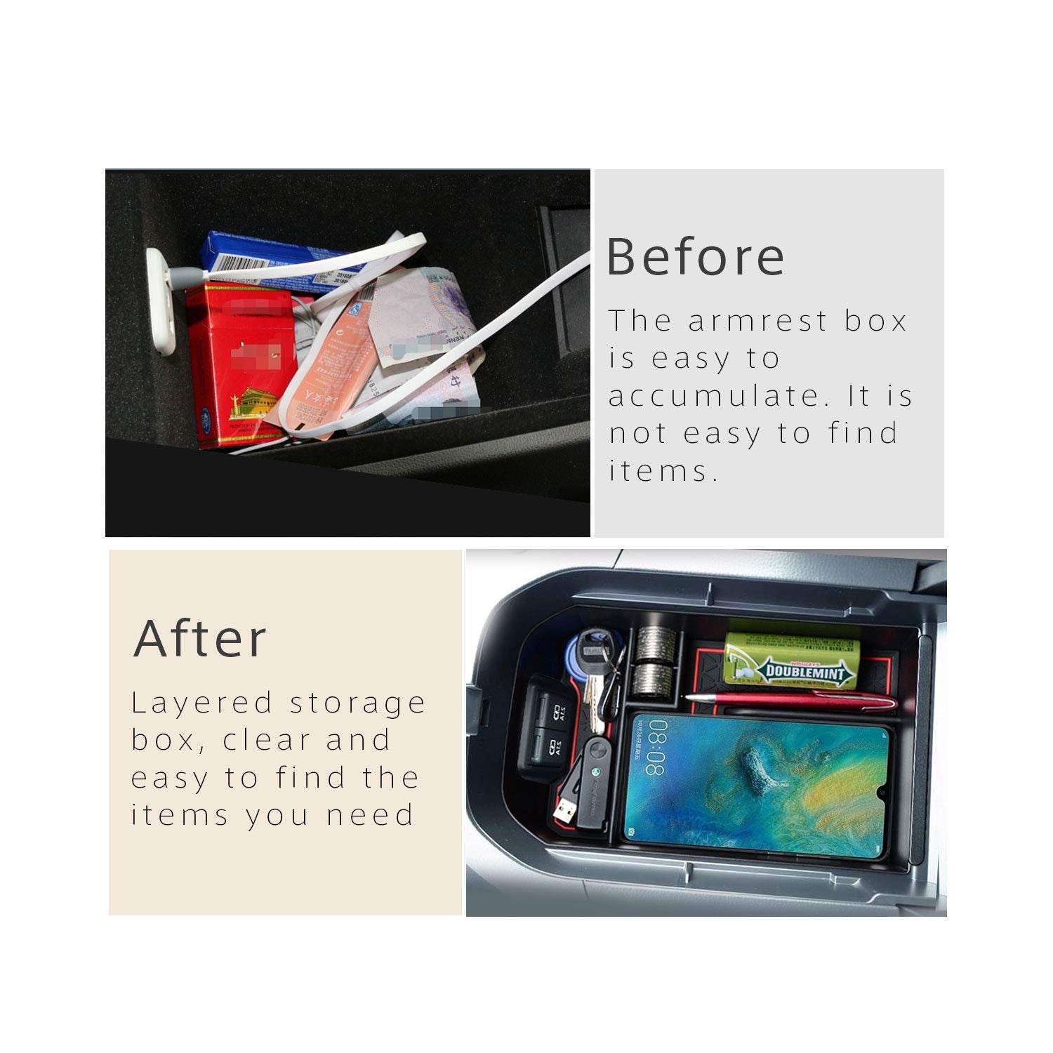 Toyota RAV4 5 Center Console Organizer Tray 2019+ - LFOTPP Car Accessories