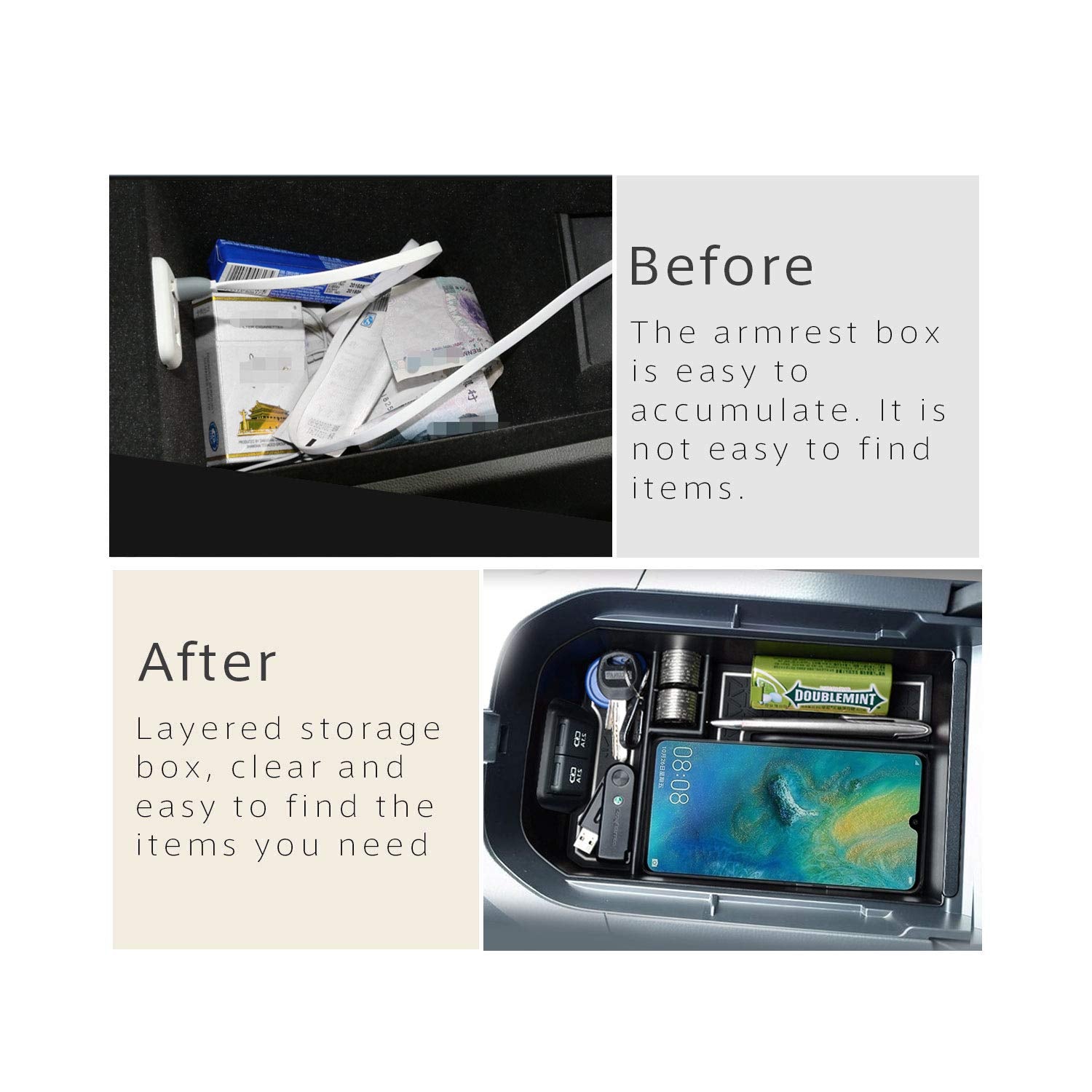 Toyota RAV4 5 Center Console Organizer Tray 2019+ - LFOTPP Car Accessories
