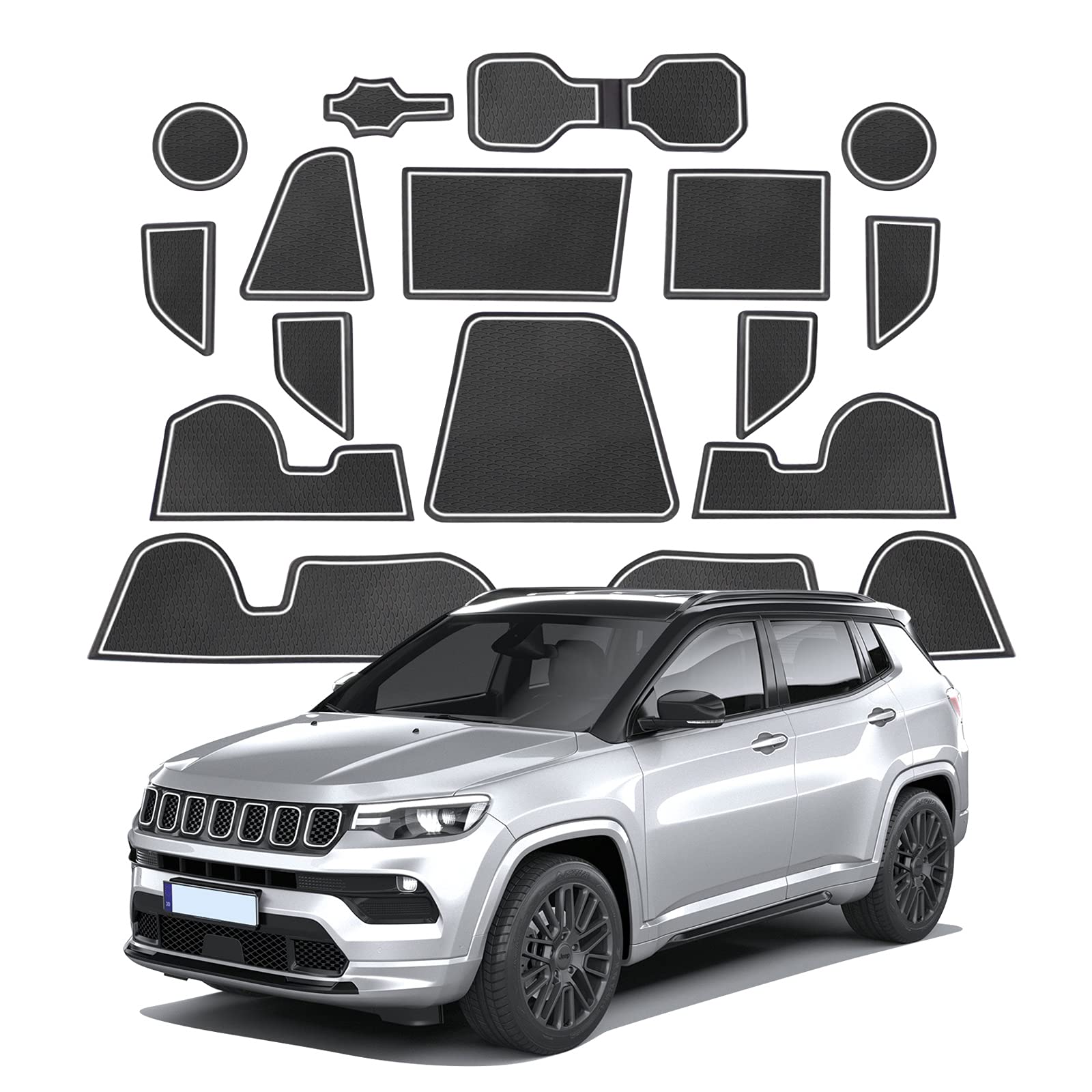 Jeep Compass Door Slot Mats 2021+ - LFOTPP Car Accessories