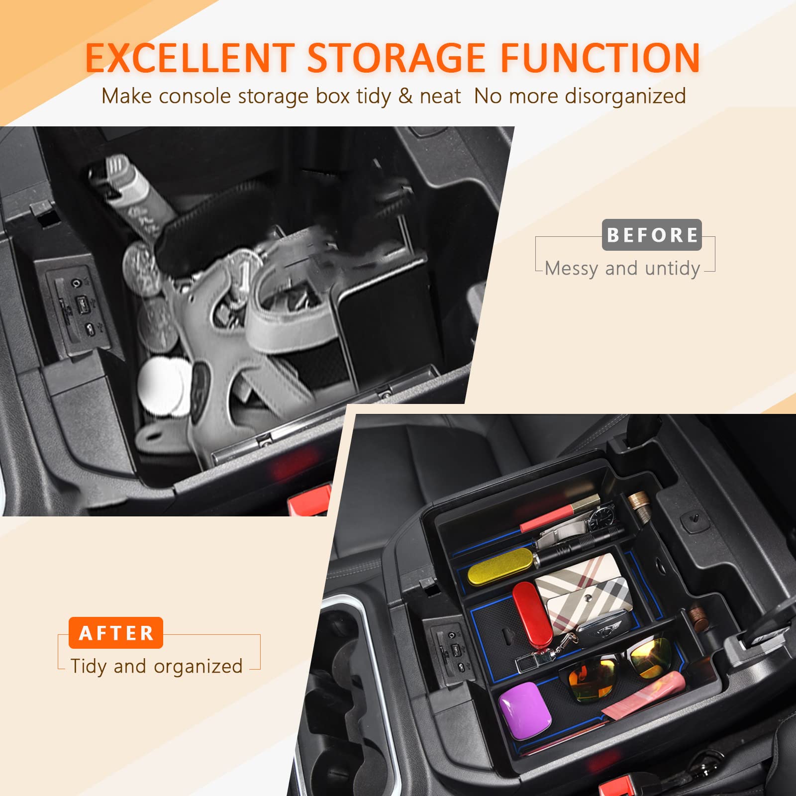 Chevy Silverado Center Console Organizer Tray 2019+ - LFOTPP Car Accessories