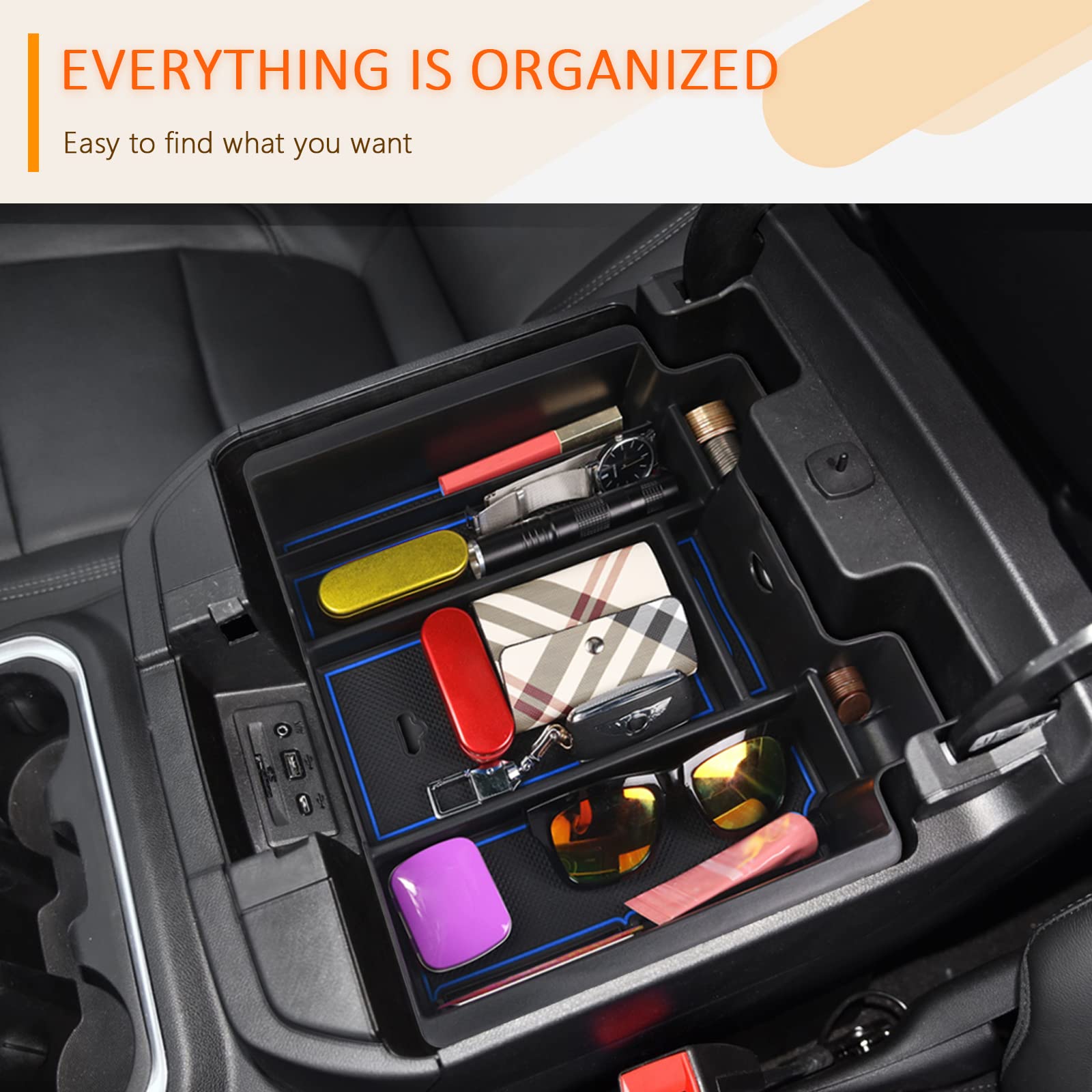 Chevy Silverado Center Console Organizer Tray 2019+ - LFOTPP Car Accessories
