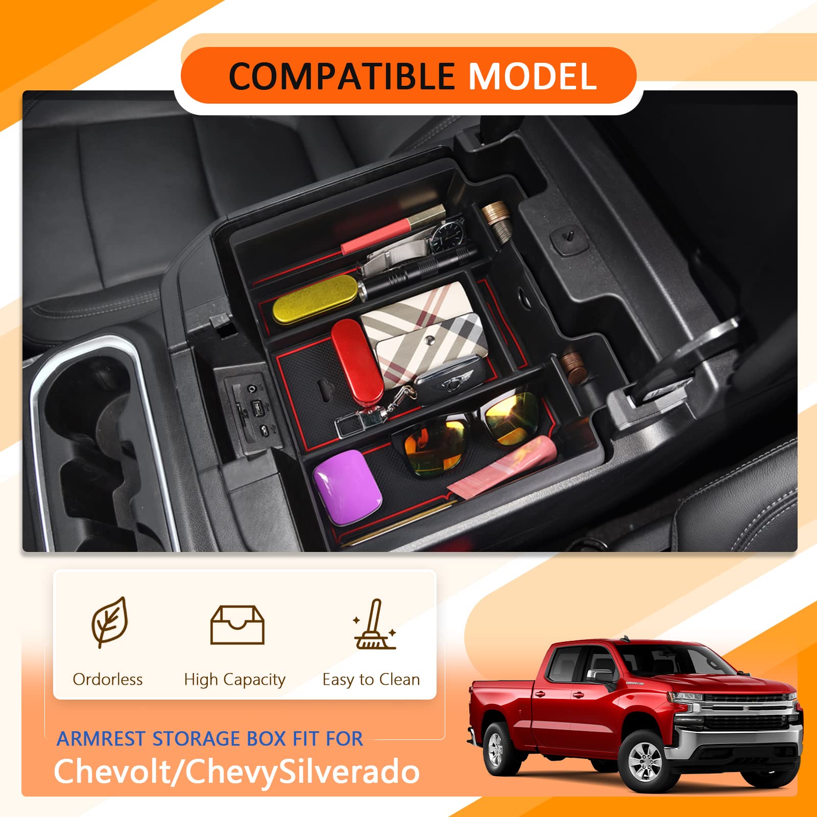 Chevy Silverado Center Console Organizer Tray 2019+ - LFOTPP Car Accessories