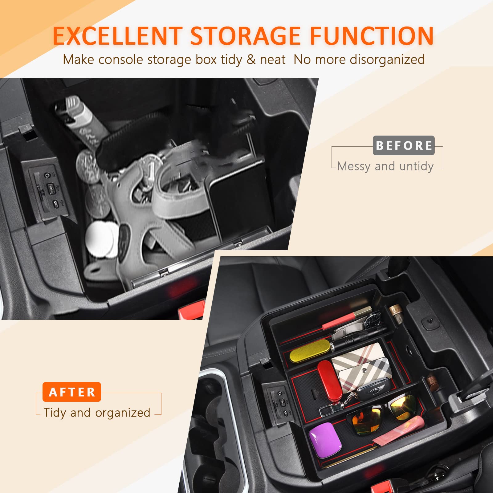 Chevy Silverado Center Console Organizer Tray 2019+ - LFOTPP Car Accessories