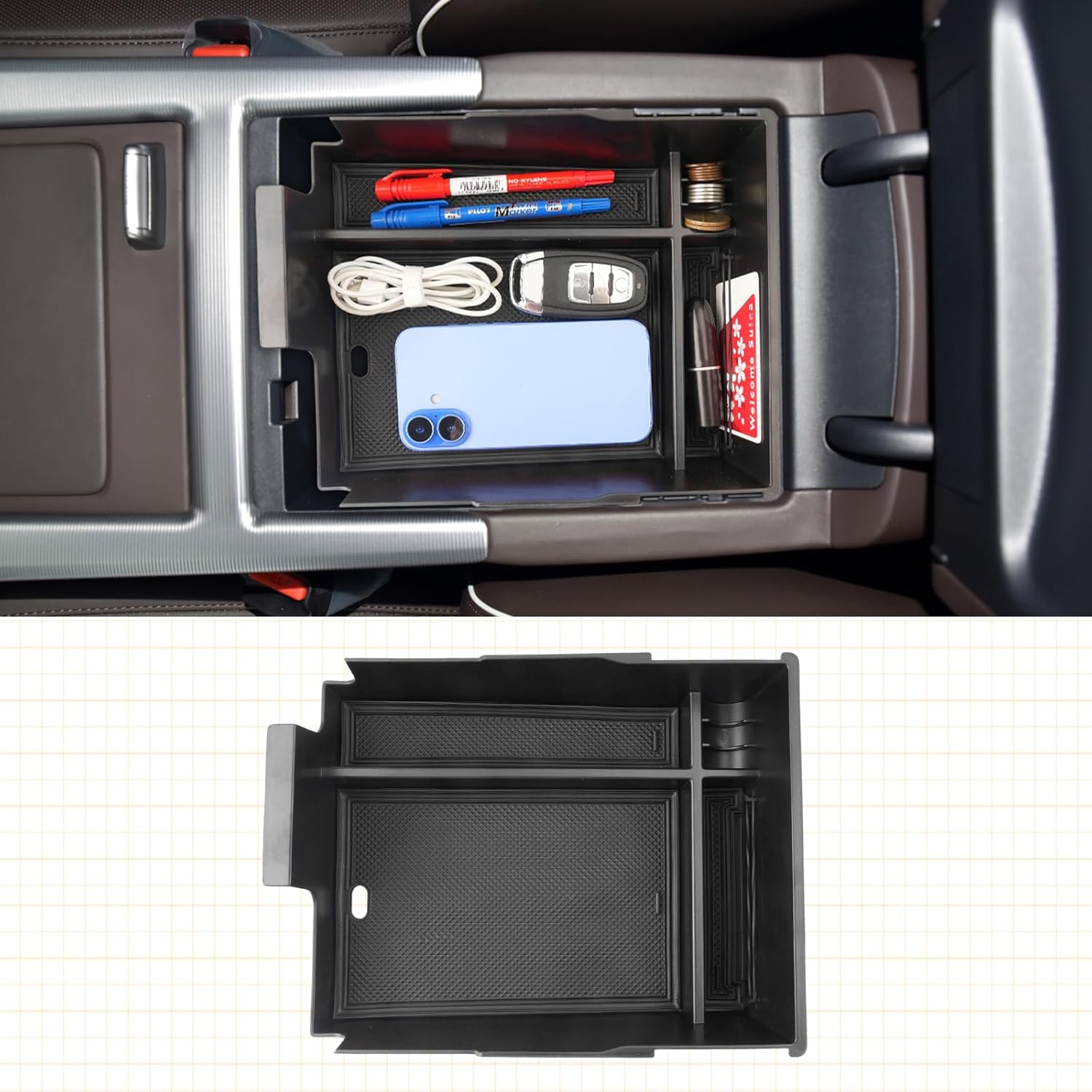 For Hyundai Palisade SE/SEL/XRT/Limited/Calligraphy Center Console Armrest Organizer Tray 2023 2024 2025
