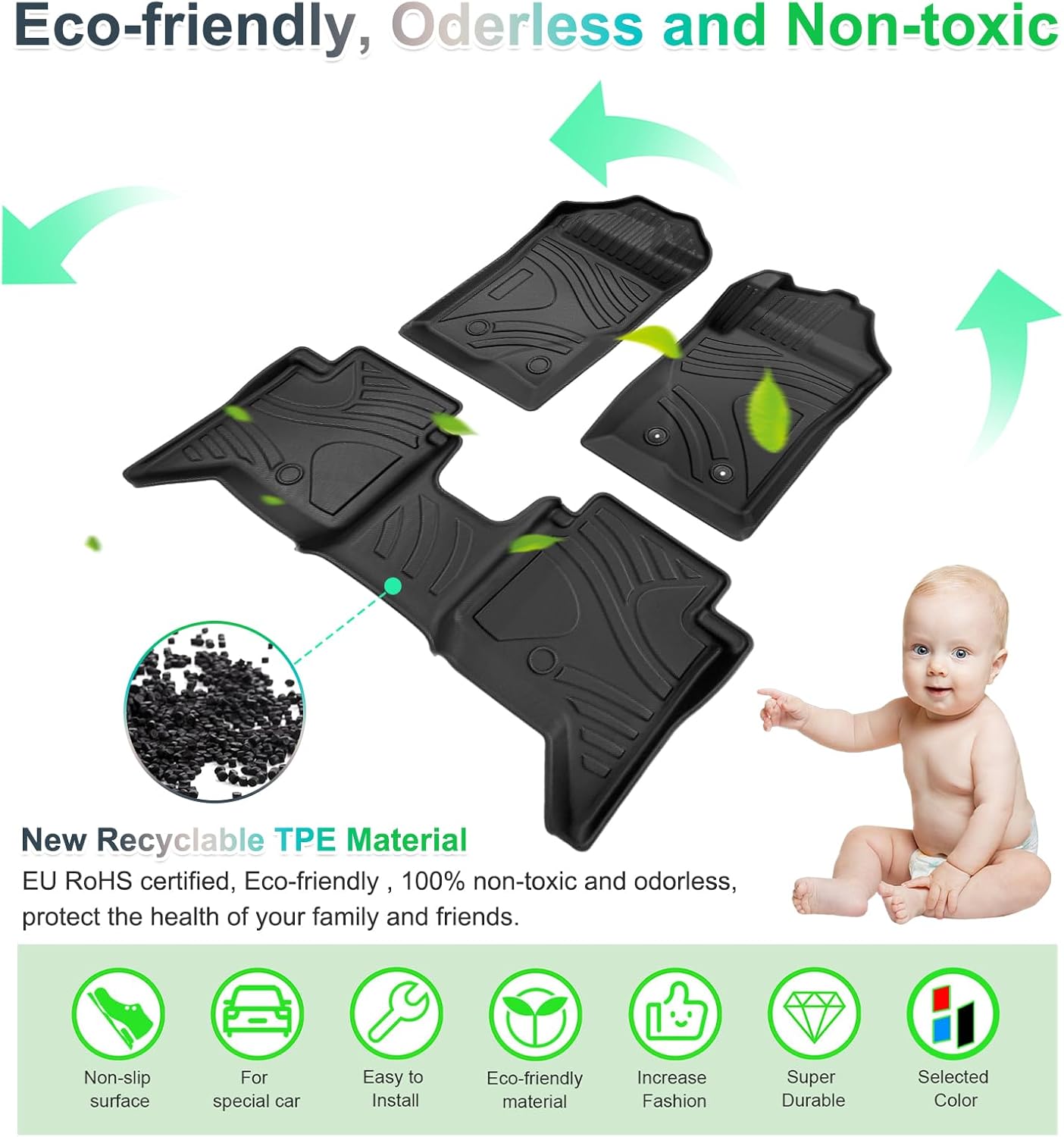 For Ford Ranger T9 Raptor Wildtrak 3D Scanning Floor Mats 2024+