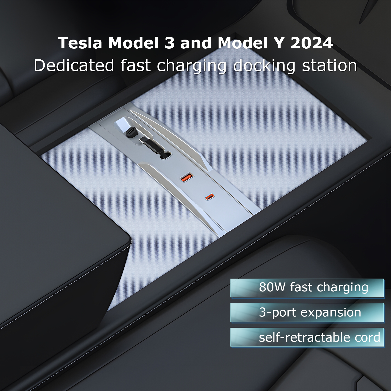 Tesla Model 3 Docking Station of Center Console 2024+